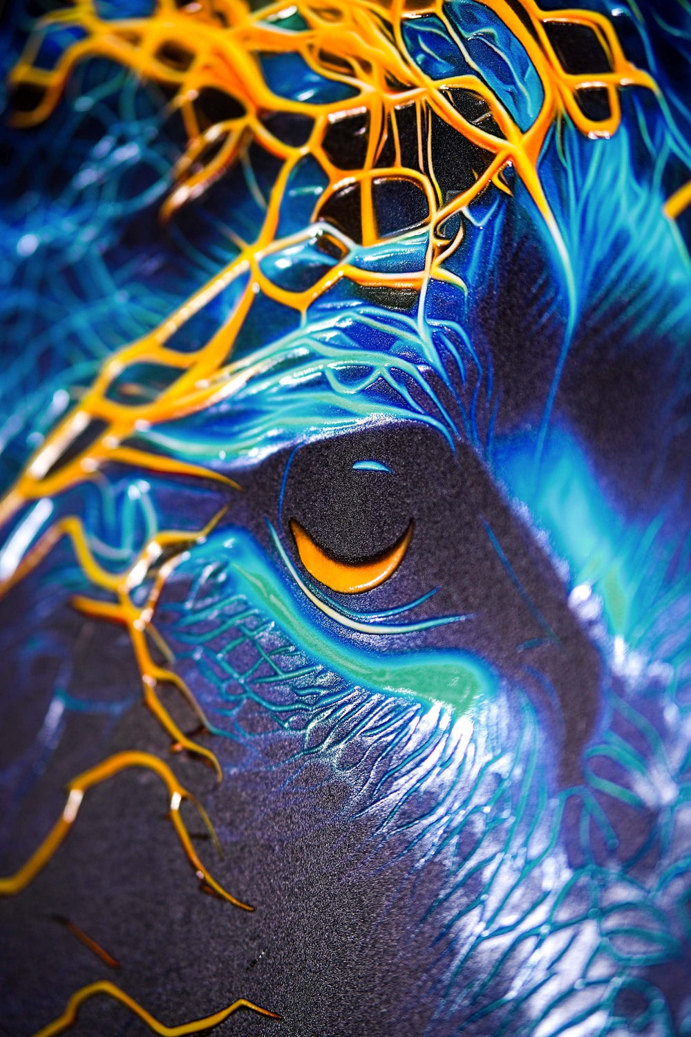 Neon Panther Pulse — 3D Kabartmalı Premium Duvar Sanatı