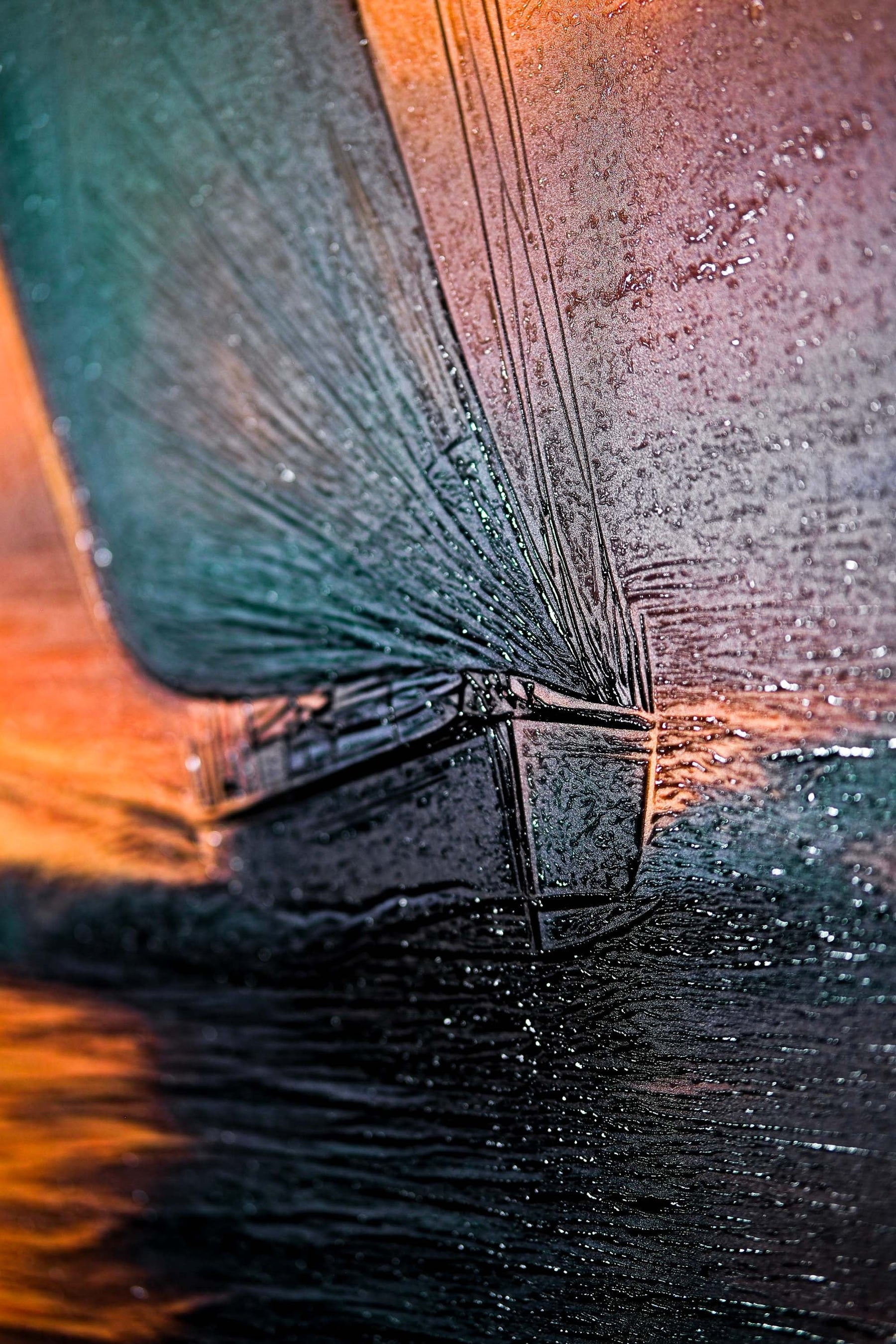 Azure Voyage: Altın Ufuk — 3D Kabartmalı ve Yüksek Parlaklıklı Premium Duvar Sanatı