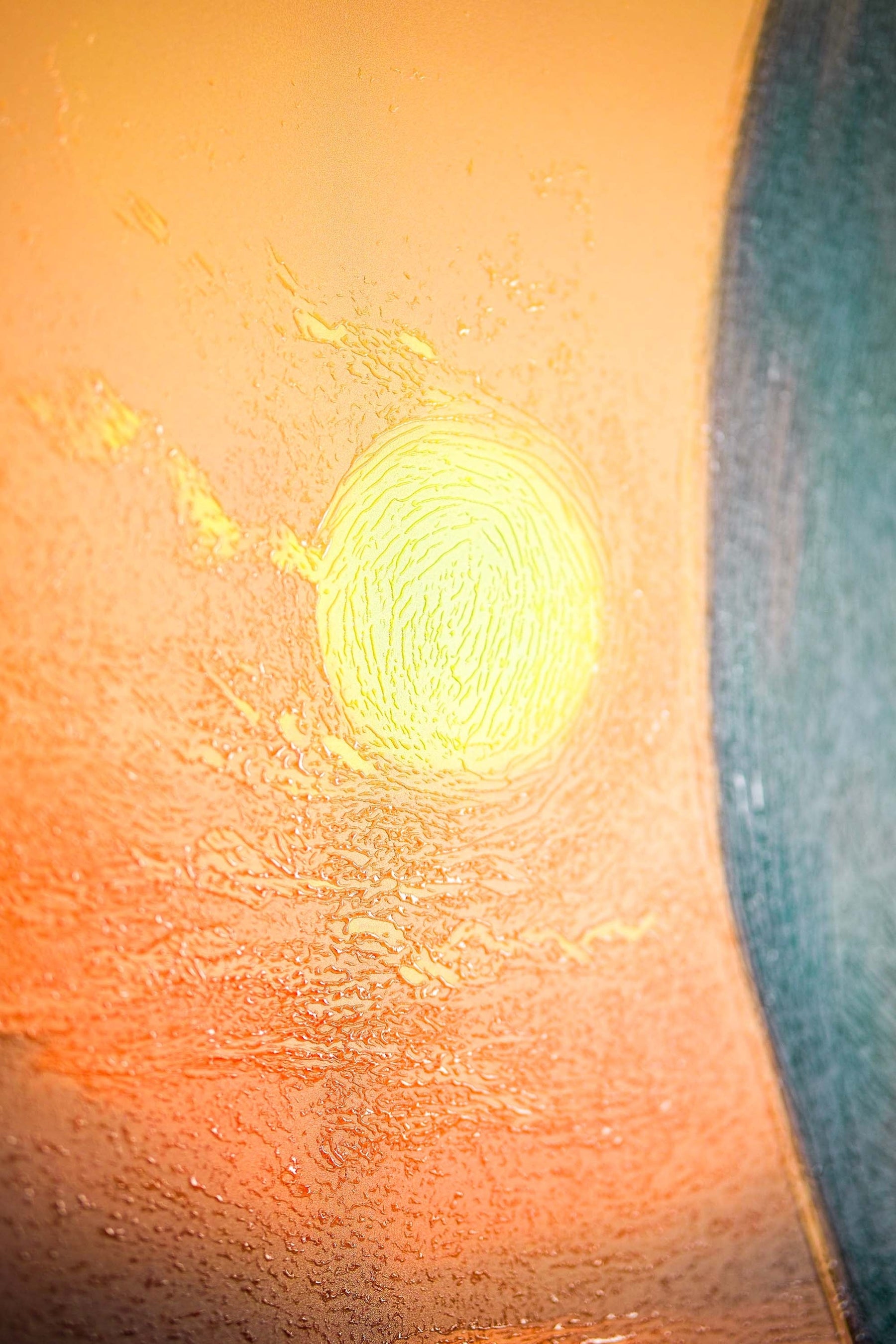 Azure Voyage: Altın Ufuk — 3D Kabartmalı ve Yüksek Parlaklıklı Premium Duvar Sanatı