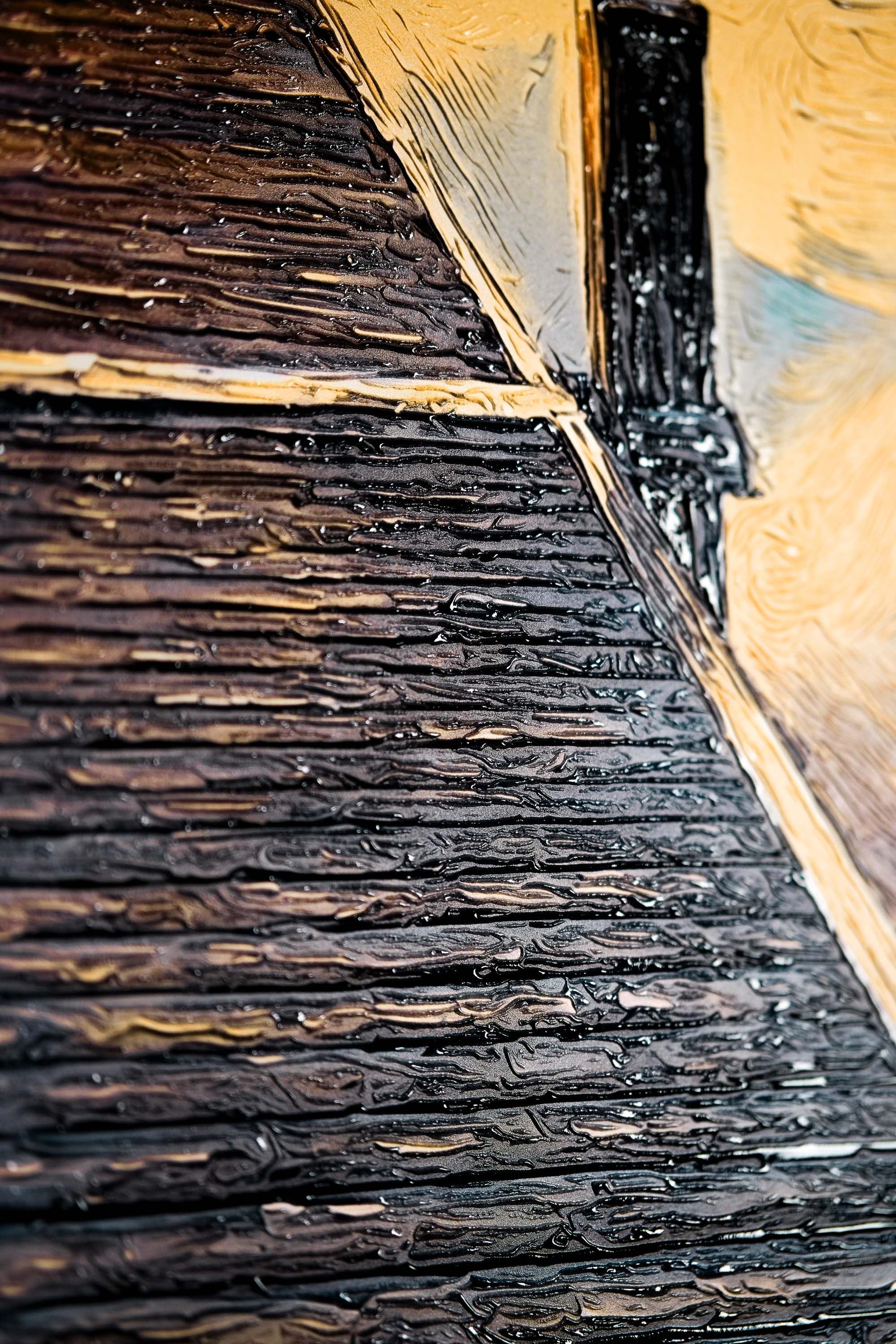 Alacakaranlık İskelesi — 3D Kabartmalı Premium Duvar Sanatı