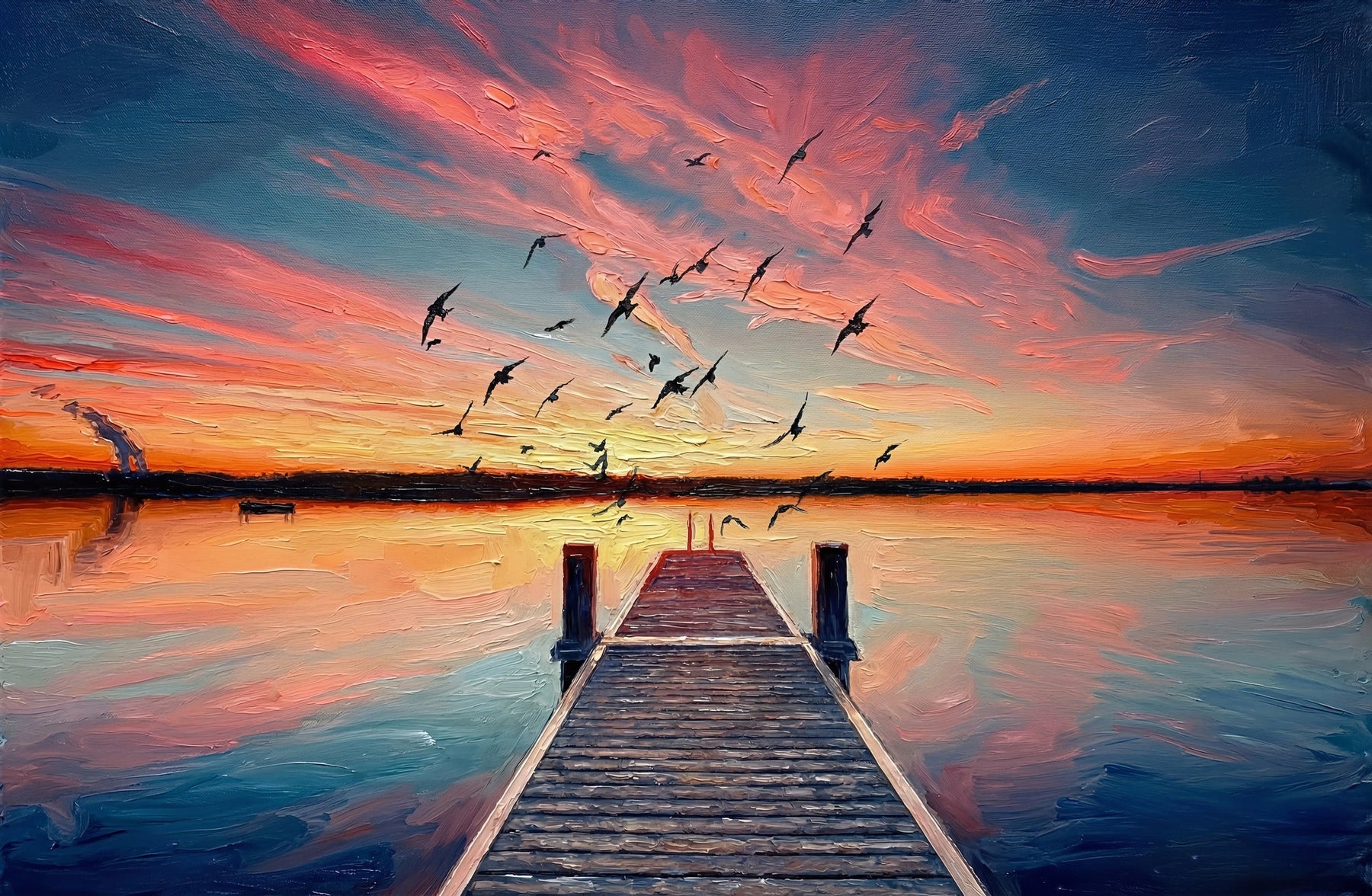 Alacakaranlık İskelesi — 3D Kabartmalı Premium Duvar Sanatı