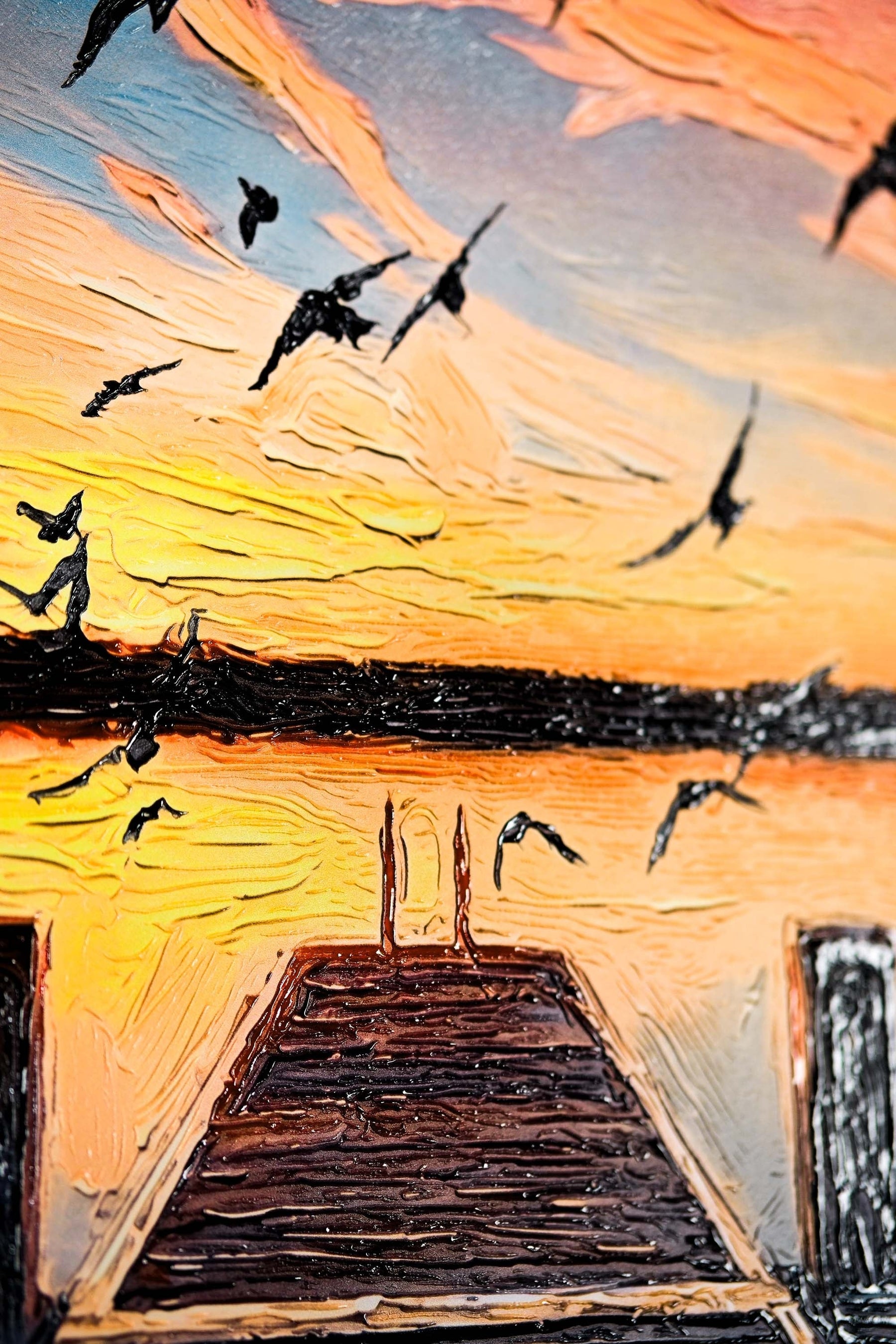 Alacakaranlık İskelesi — 3D Kabartmalı Premium Duvar Sanatı