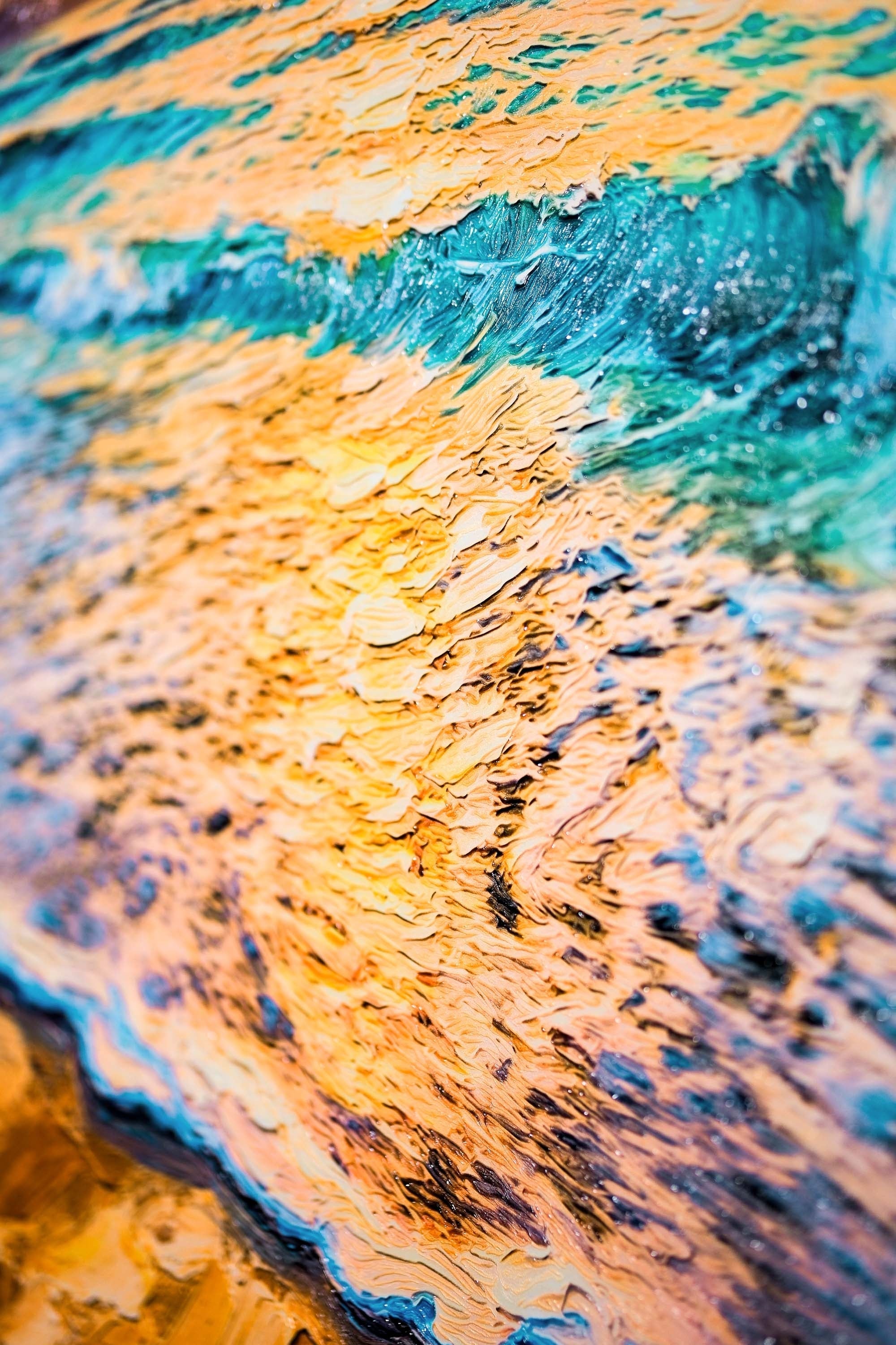 Turkuaz Kıyı Işıltısı — 3D Kabartmalı Premium Duvar Sanatı