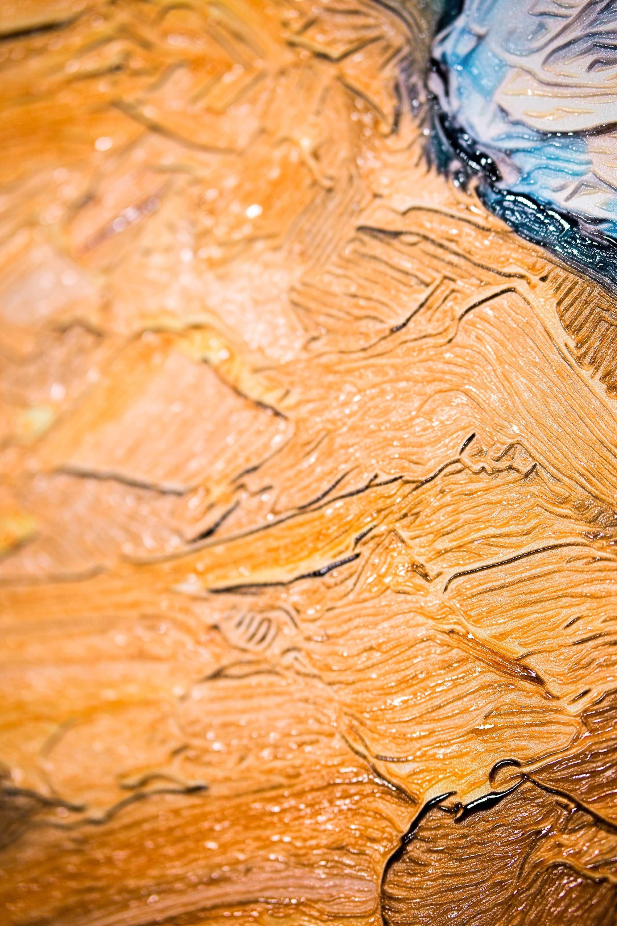 Turkuaz Kıyı Işıltısı — 3D Kabartmalı Premium Duvar Sanatı