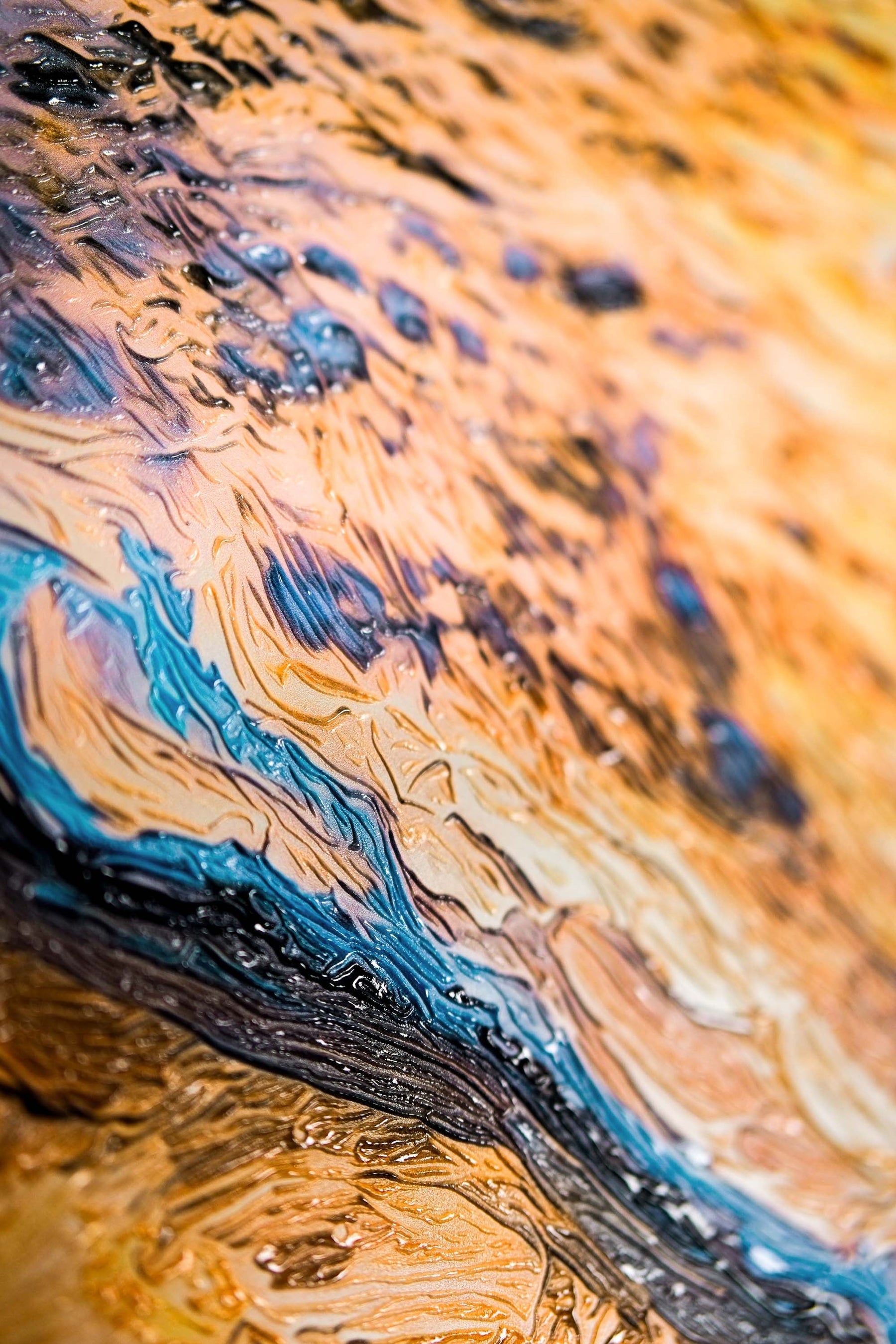 Turkuaz Kıyı Işıltısı — 3D Kabartmalı Premium Duvar Sanatı