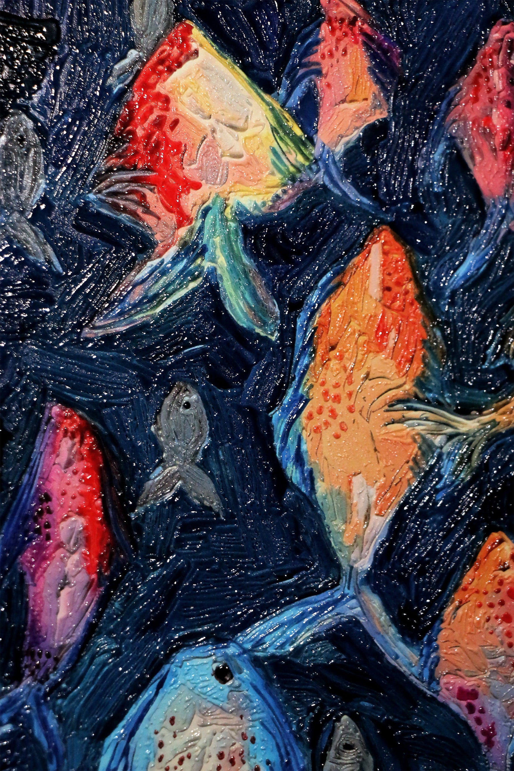 Cobalt Current Chorus — 3D Kabartmalı Premium Duvar Sanatı