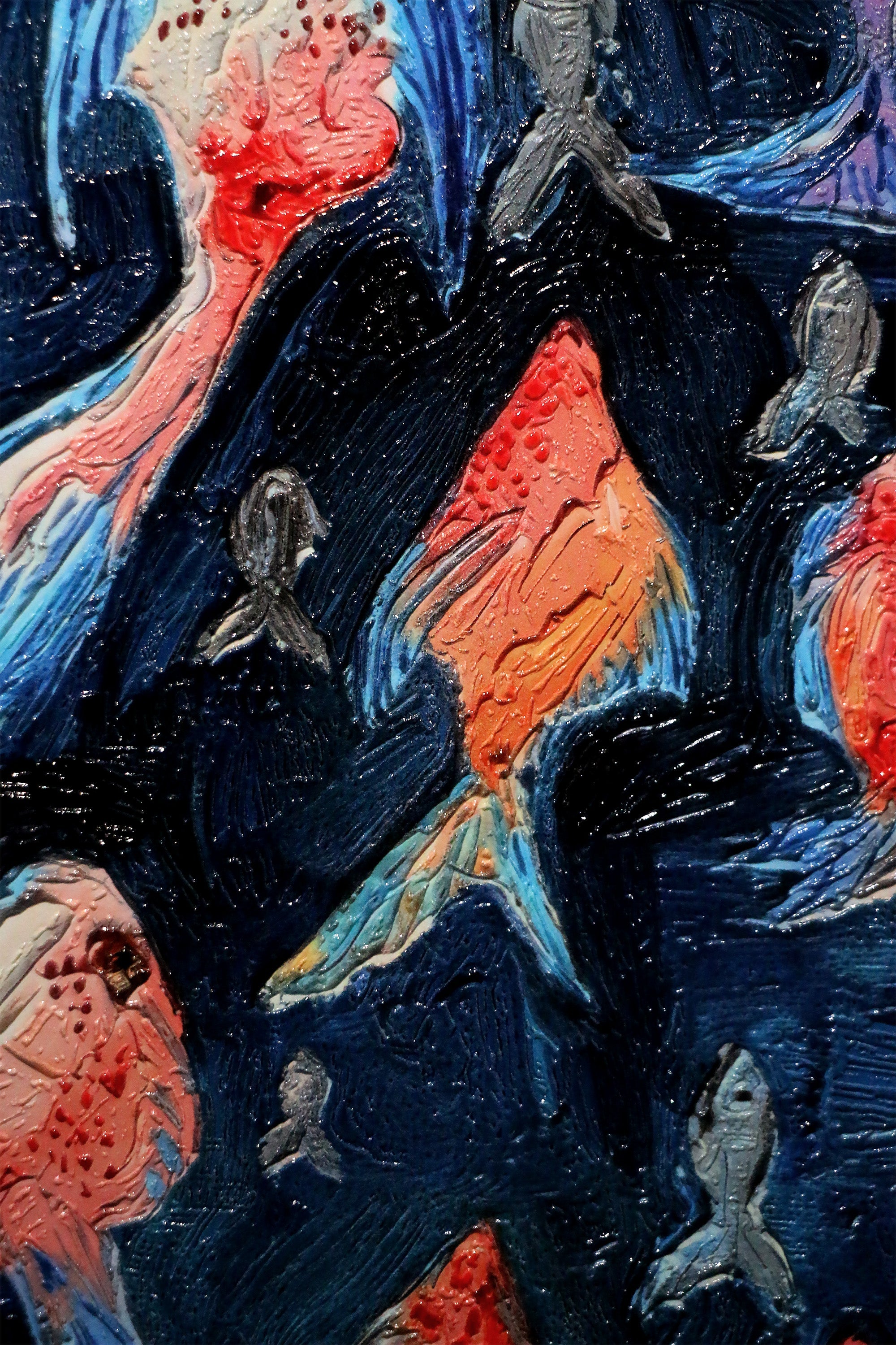 Cobalt Current Chorus — 3D Kabartmalı Premium Duvar Sanatı