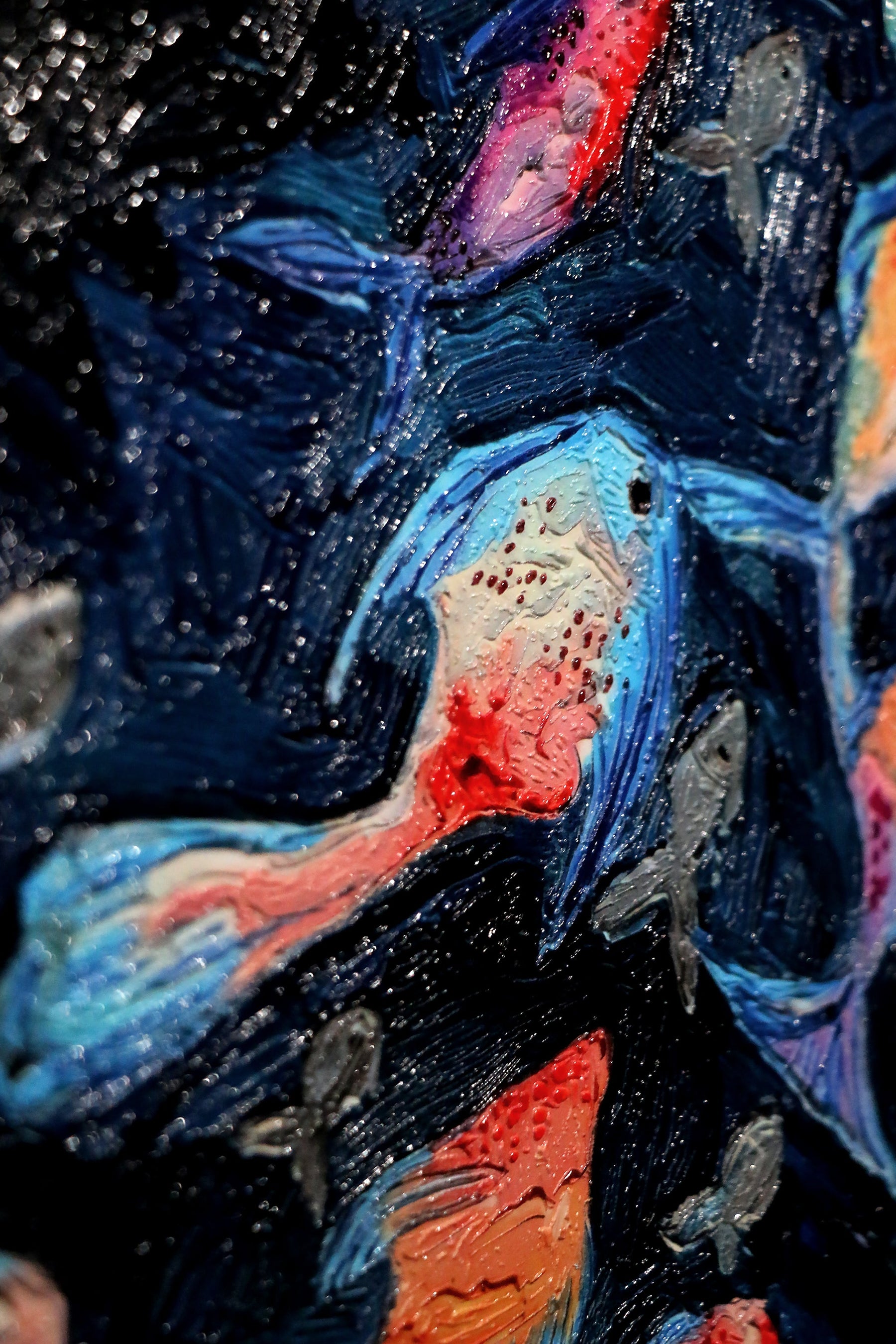 Cobalt Current Chorus — 3D Kabartmalı Premium Duvar Sanatı