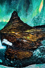 Arctic Aurora Cascade — 3D Kabartmalı Premium Duvar Sanatı