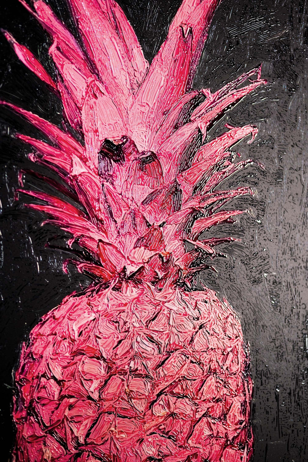 Elektrikli Ananas Ritmi — 3D Kabartmalı Premium Duvar Sanatı