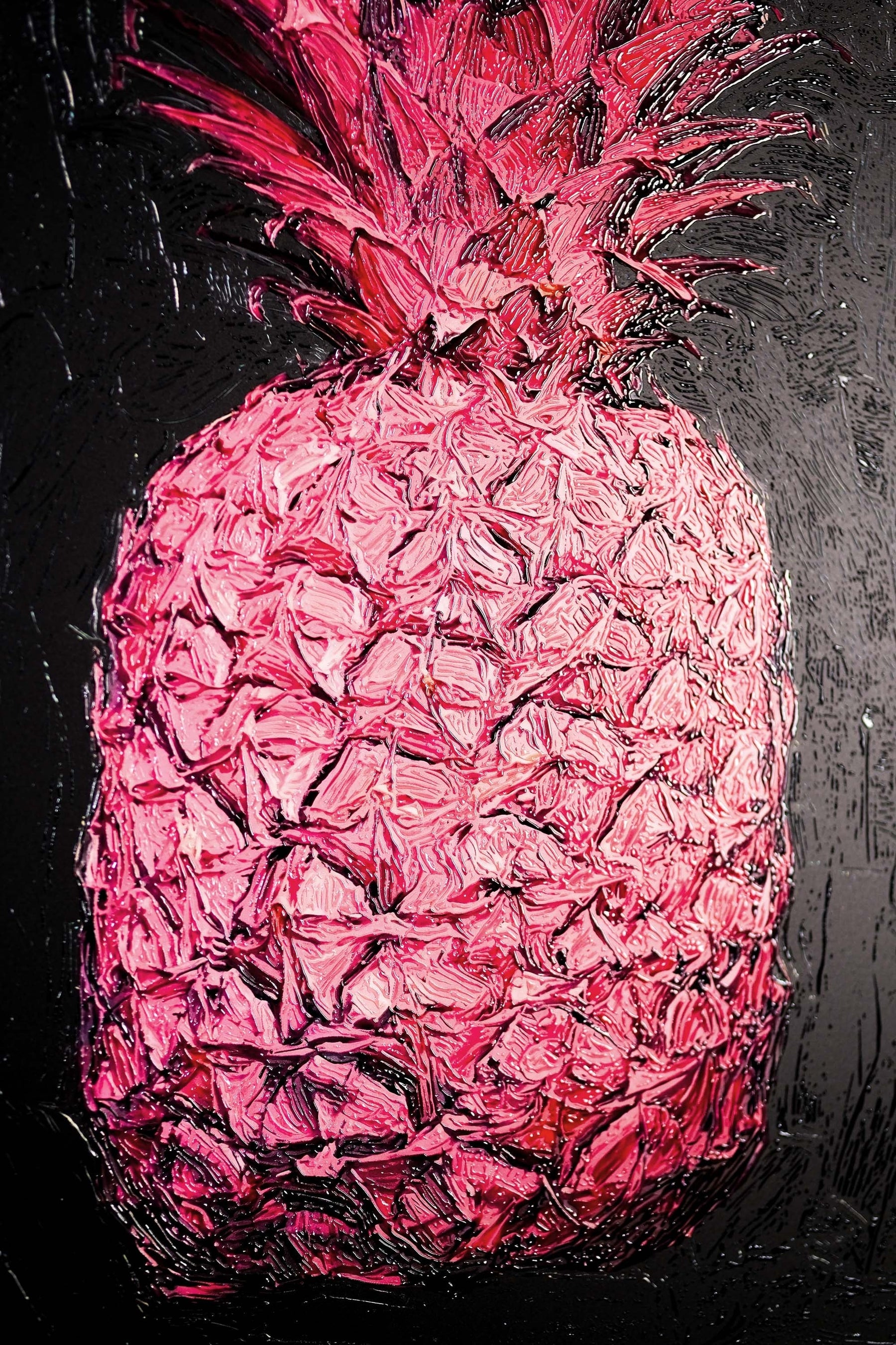 Elektrikli Ananas Ritmi — 3D Kabartmalı Premium Duvar Sanatı