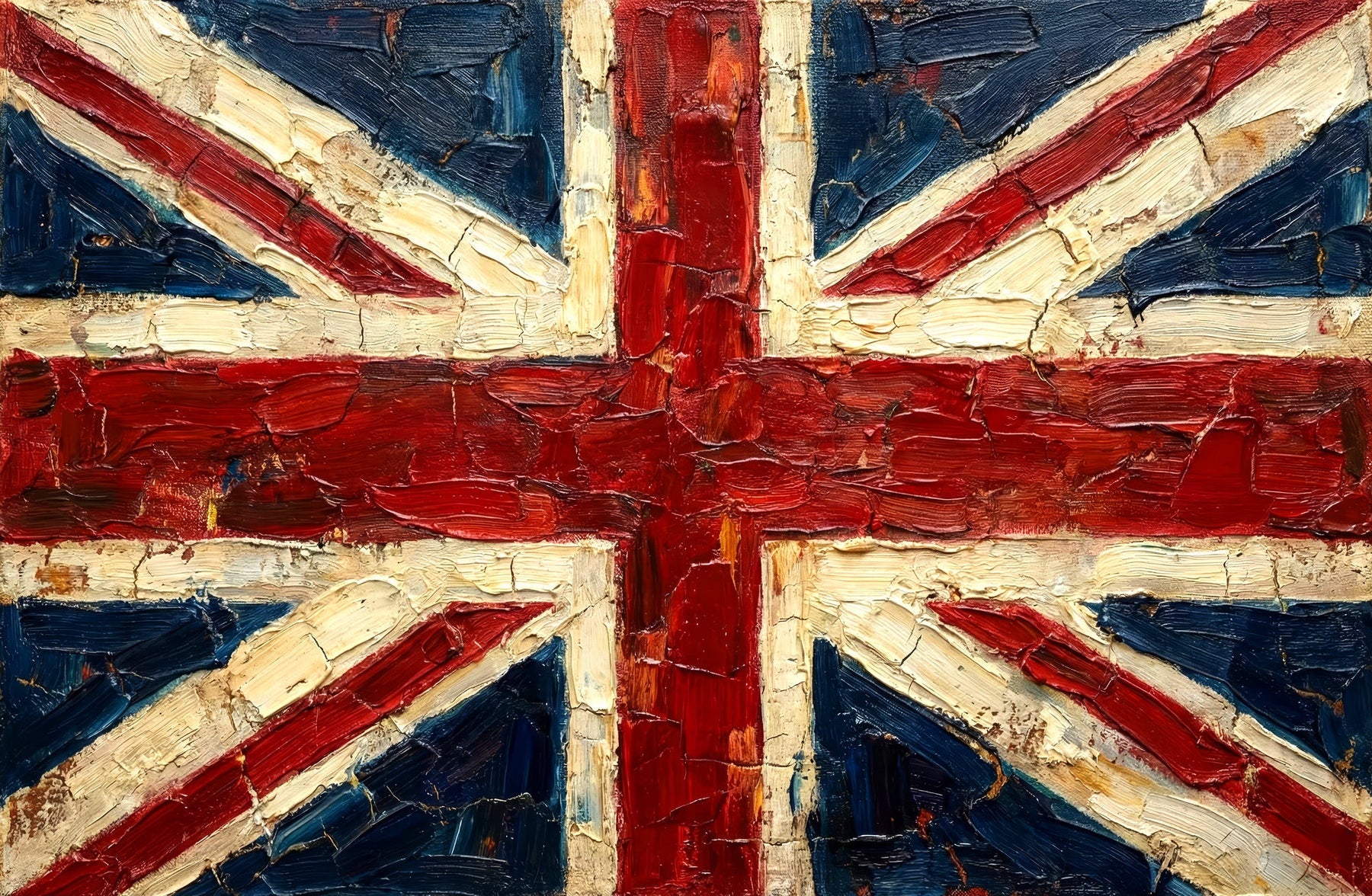 Imperial Heritage: Sculpted Union Jack — 3D Kabartmalı Premium Duvar Sanatı