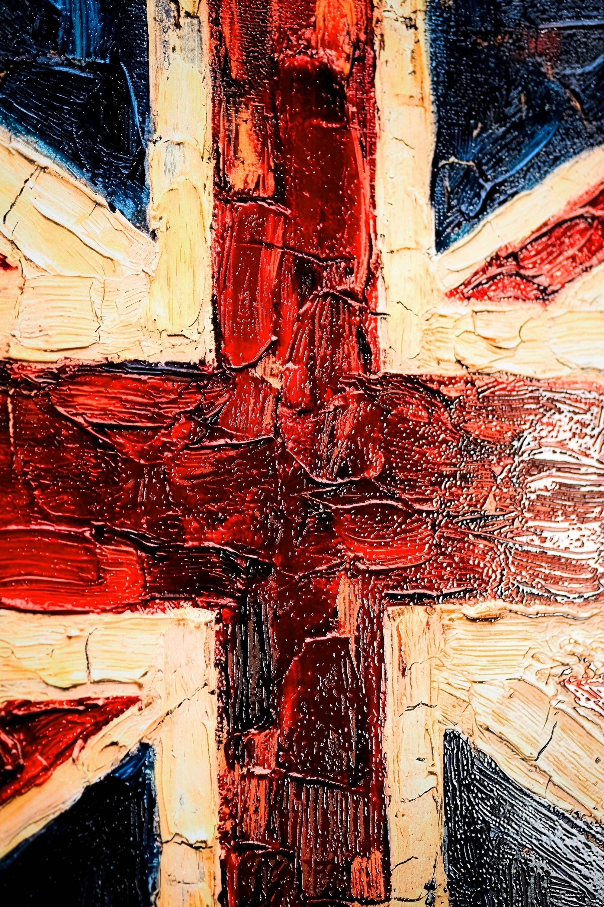 Imperial Heritage: Sculpted Union Jack — 3D Kabartmalı Premium Duvar Sanatı