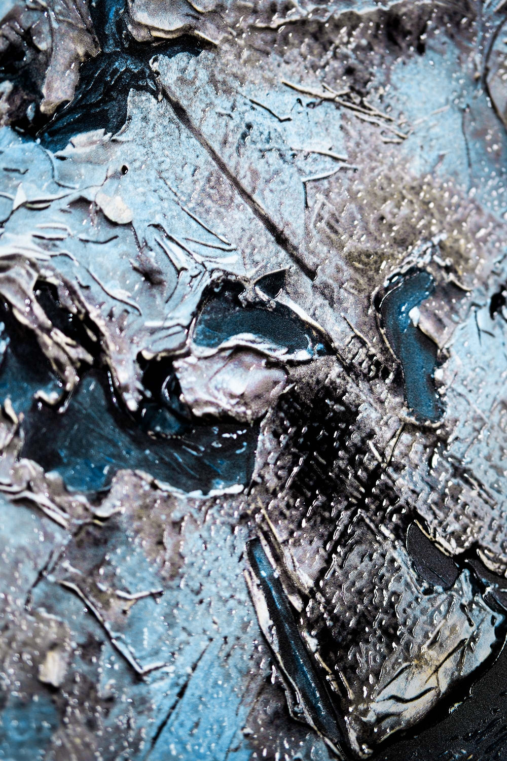 Sapphire Metallic Atlas — 3D Kabartmalı Premium Duvar Sanatı