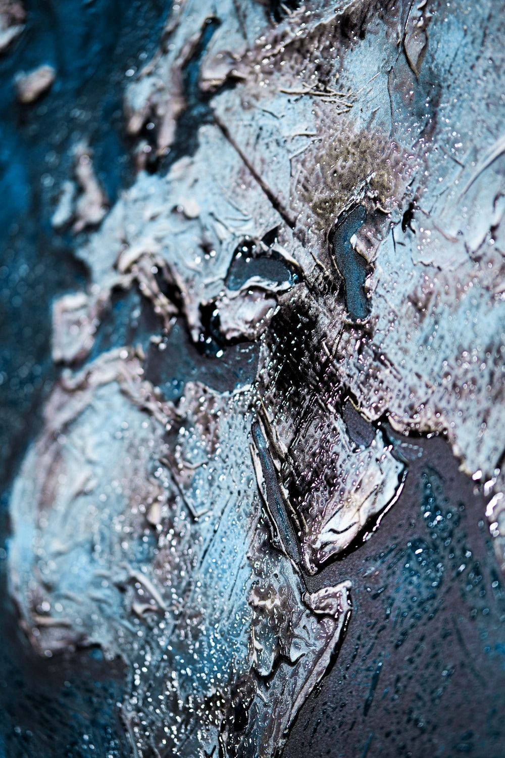 Sapphire Metallic Atlas — 3D Kabartmalı Premium Duvar Sanatı