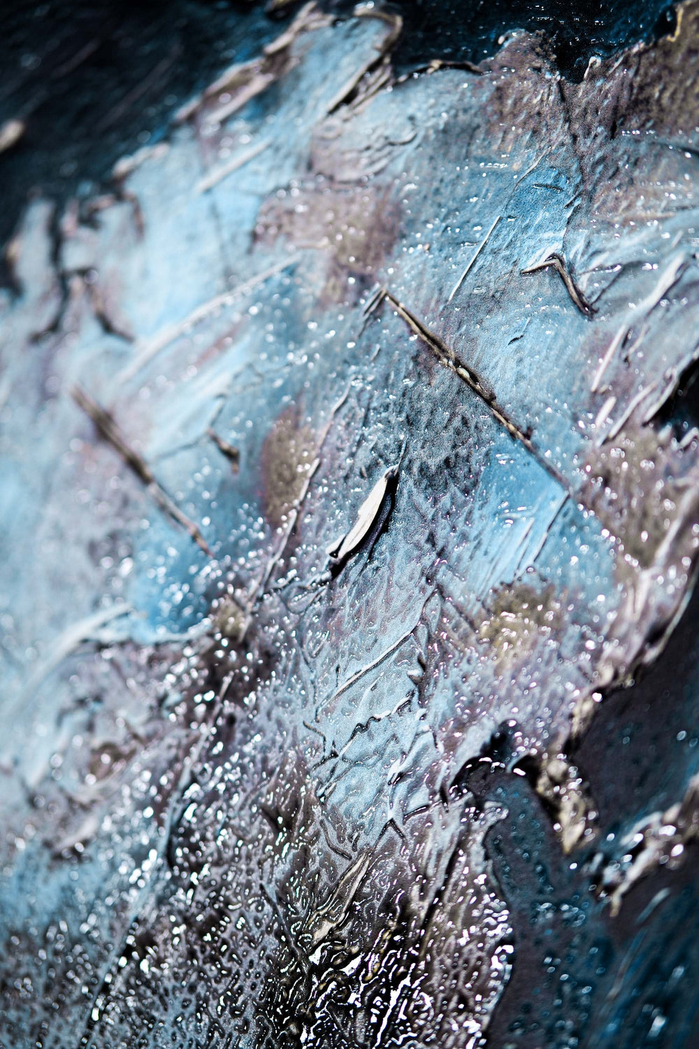 Sapphire Metallic Atlas — 3D Kabartmalı Premium Duvar Sanatı