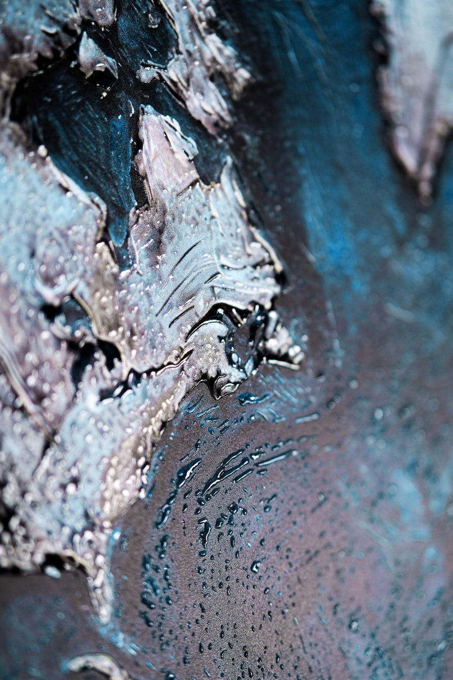 Sapphire Metallic Atlas — 3D Kabartmalı Premium Duvar Sanatı