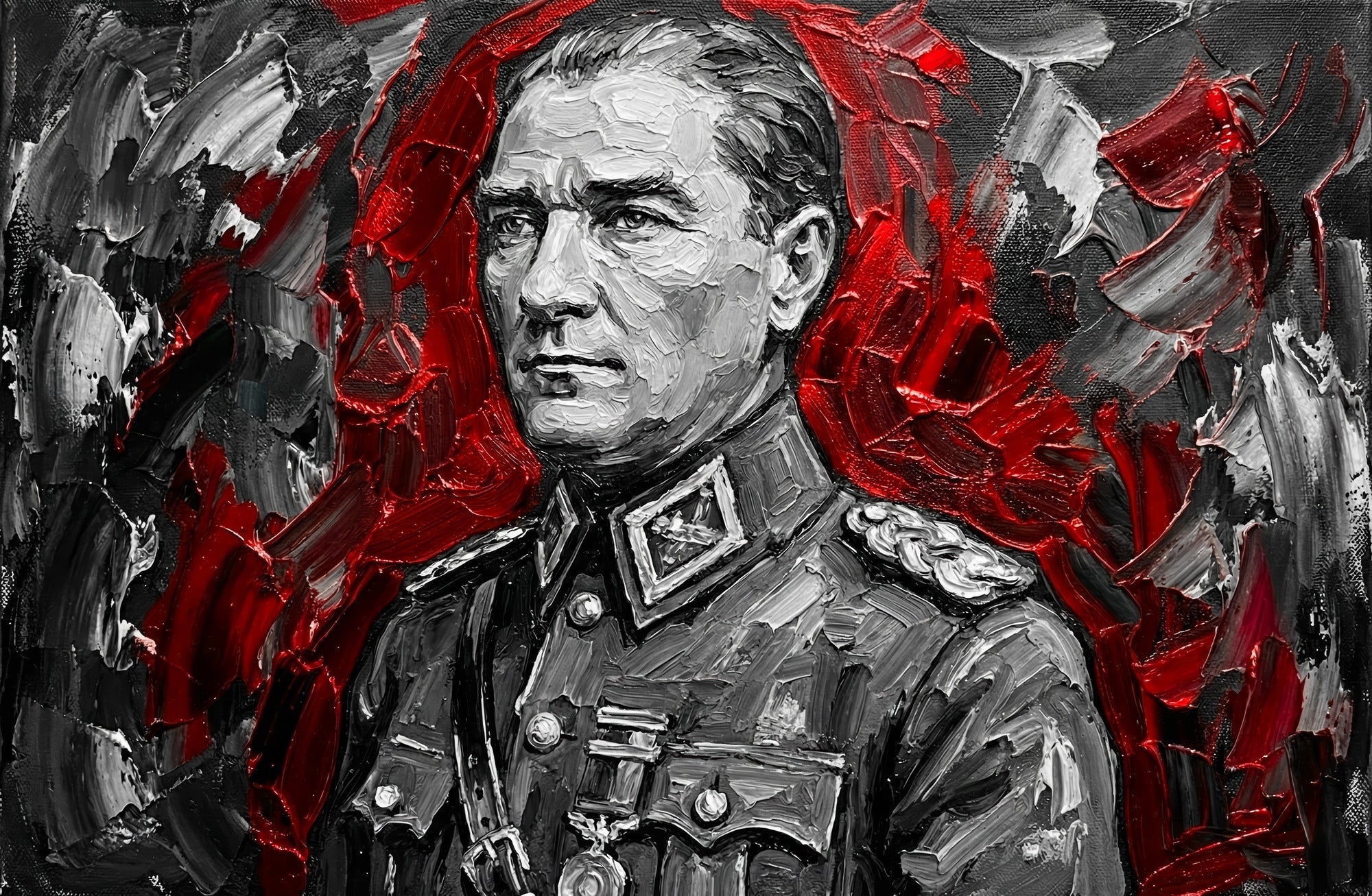Atatürk — 3D Kabartmalı Premium Duvar Sanatı