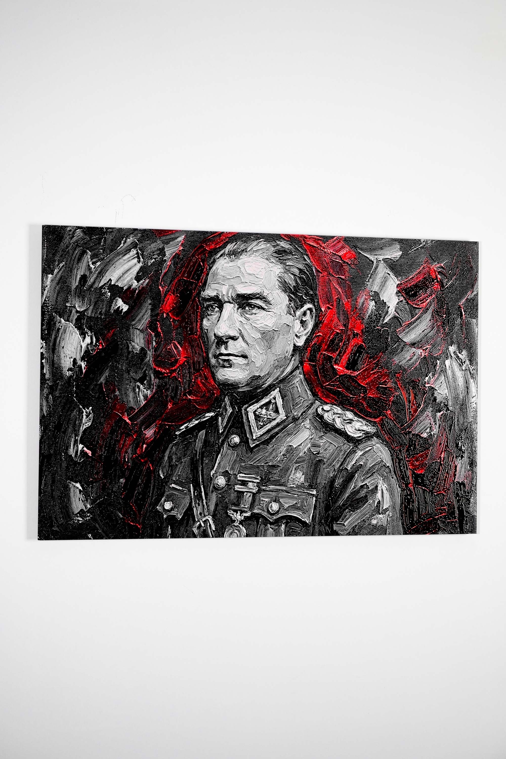 Atatürk — 3D Kabartmalı Premium Duvar Sanatı