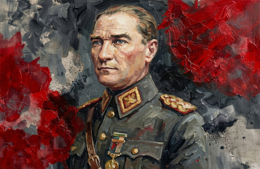 Atatürk — 3D Kabartmalı Premium Duvar Sanatı