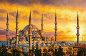Altın Gün Batımı: Sultanahmet Camii — 3D Kabartmalı Premium Duvar Sanatı