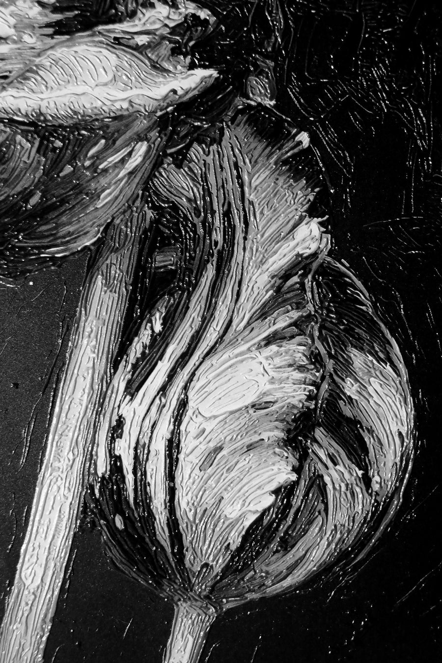 Obsidian & Ivory Grace — 3D Kabartmalı Premium Duvar Sanatı