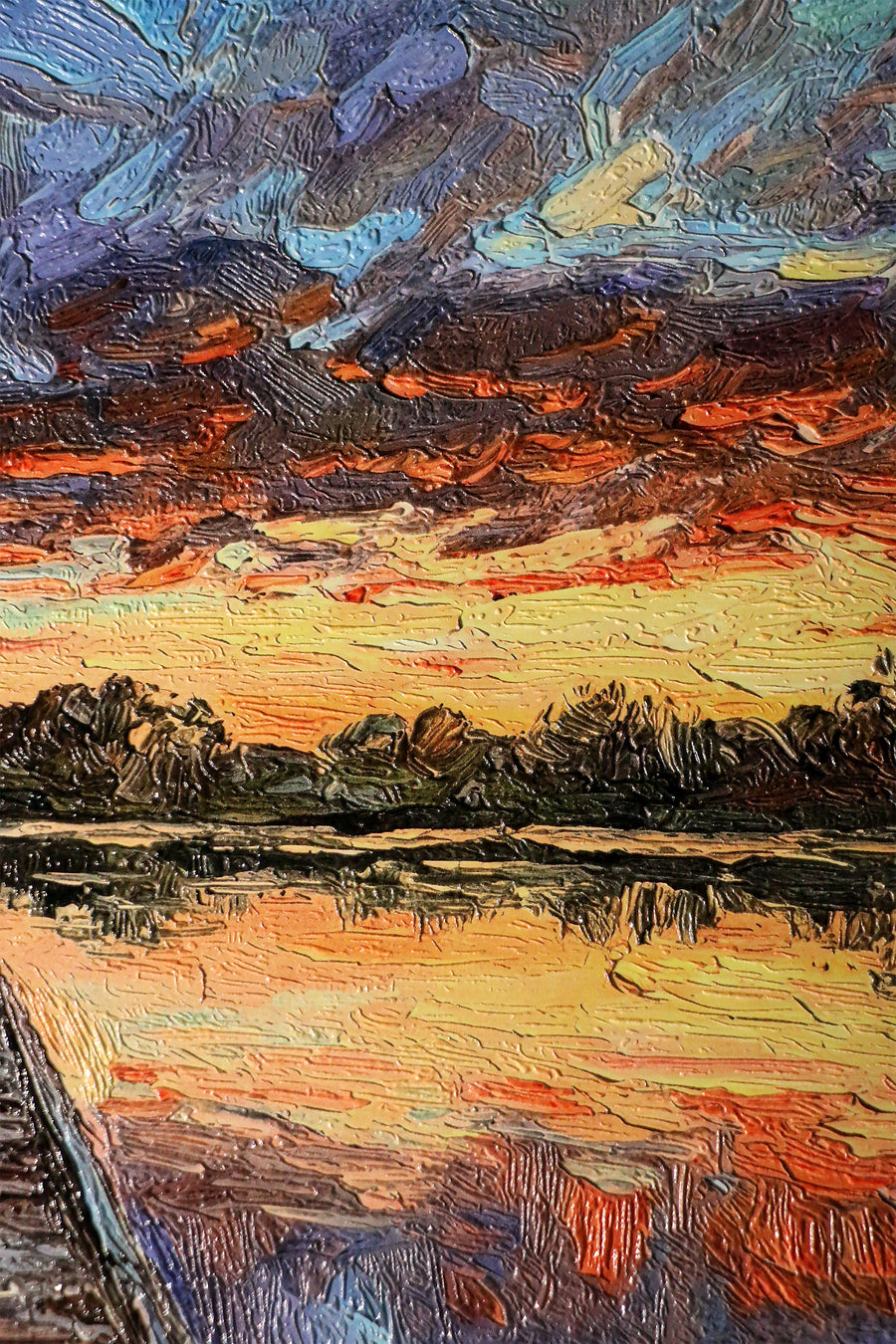 Twilight Pier Reflections — 3D Kabartmalı Premium Duvar Sanatı