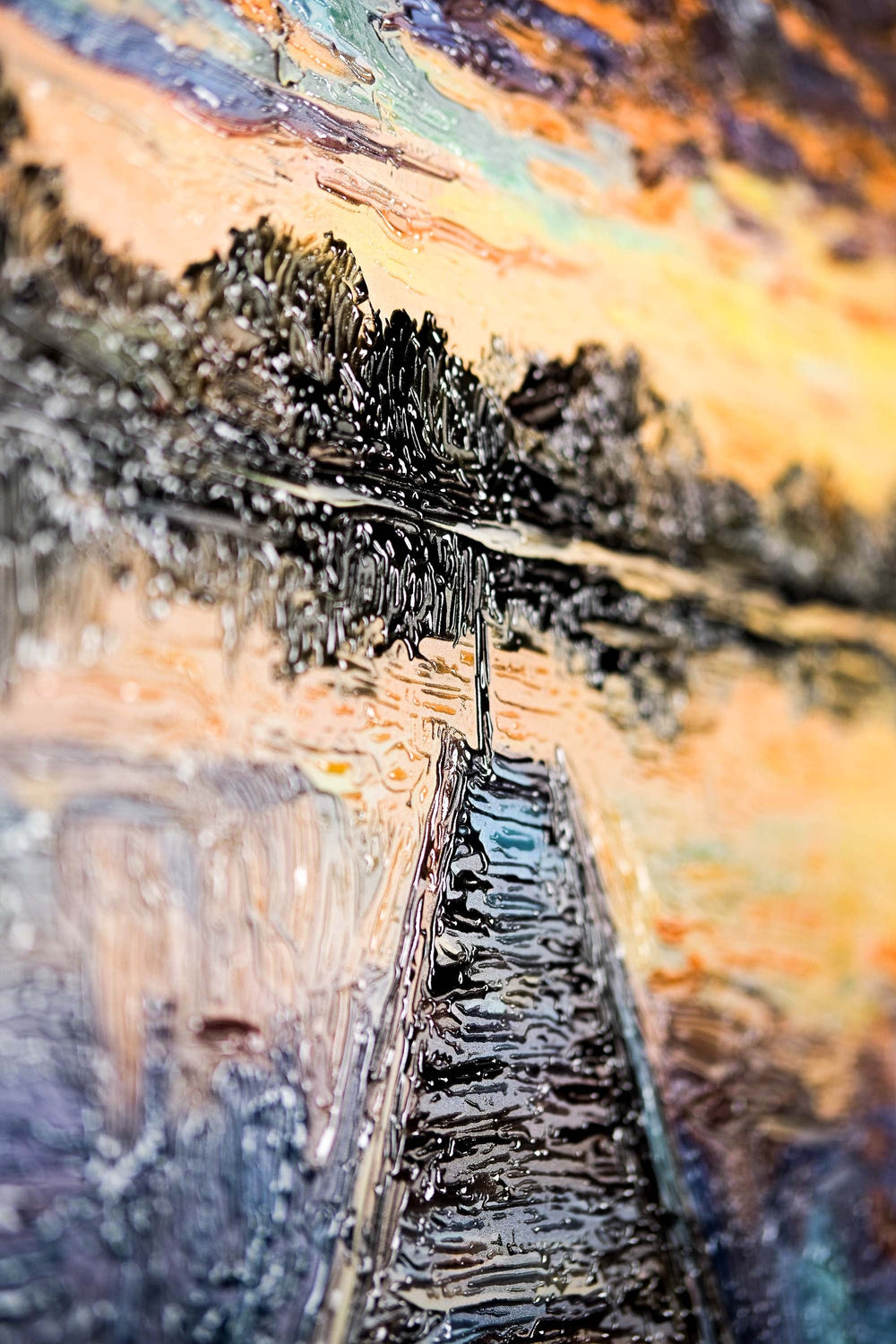 Twilight Pier Reflections — 3D Kabartmalı Premium Duvar Sanatı