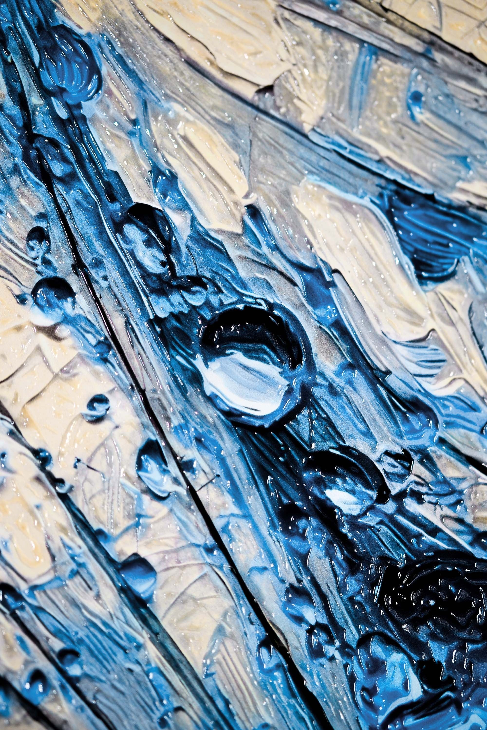 Safir Çiy Karahindiba — 3D Kabartmalı Premium Duvar Sanatı