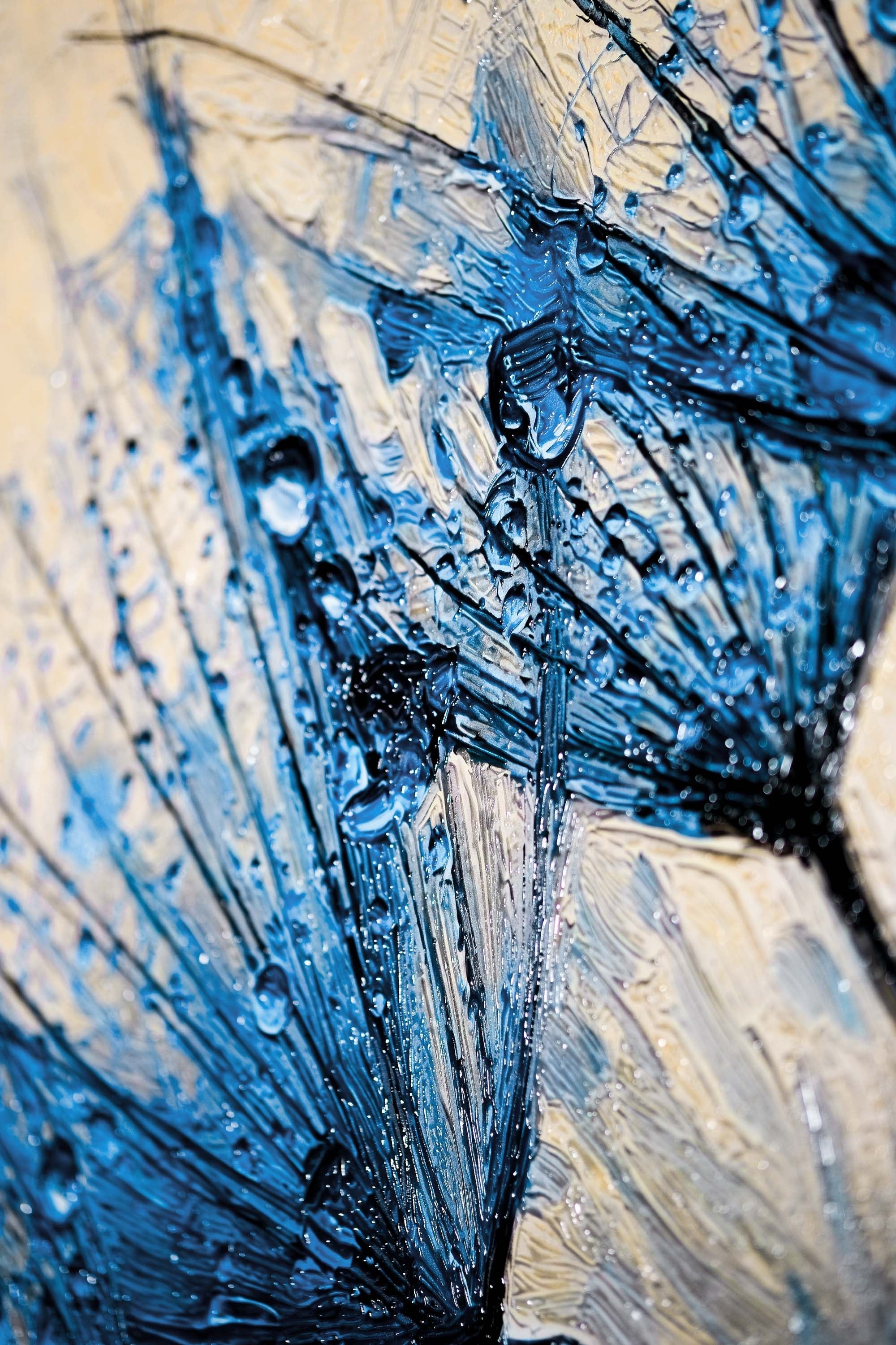 Safir Çiy Karahindiba — 3D Kabartmalı Premium Duvar Sanatı