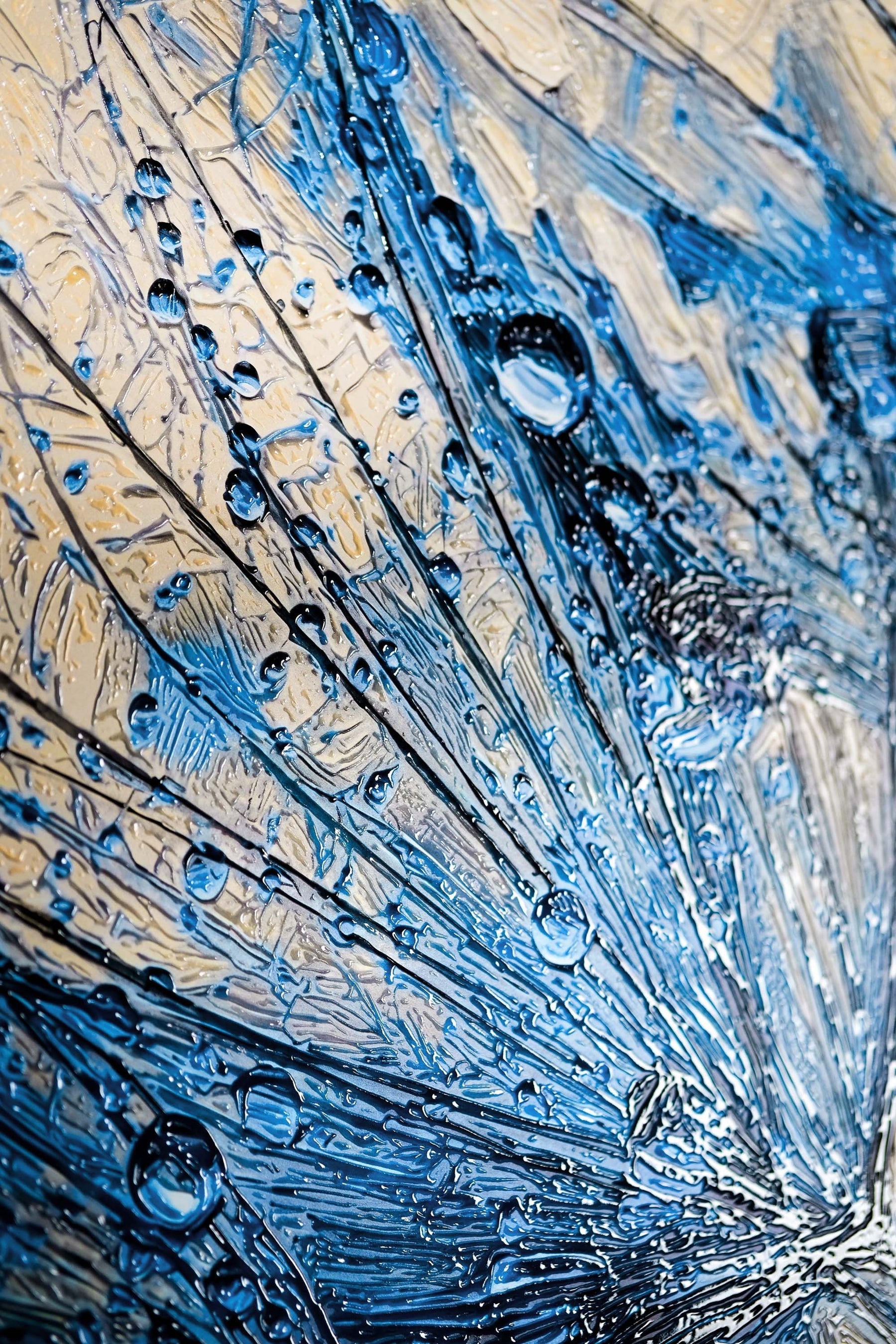 Safir Çiy Karahindiba — 3D Kabartmalı Premium Duvar Sanatı