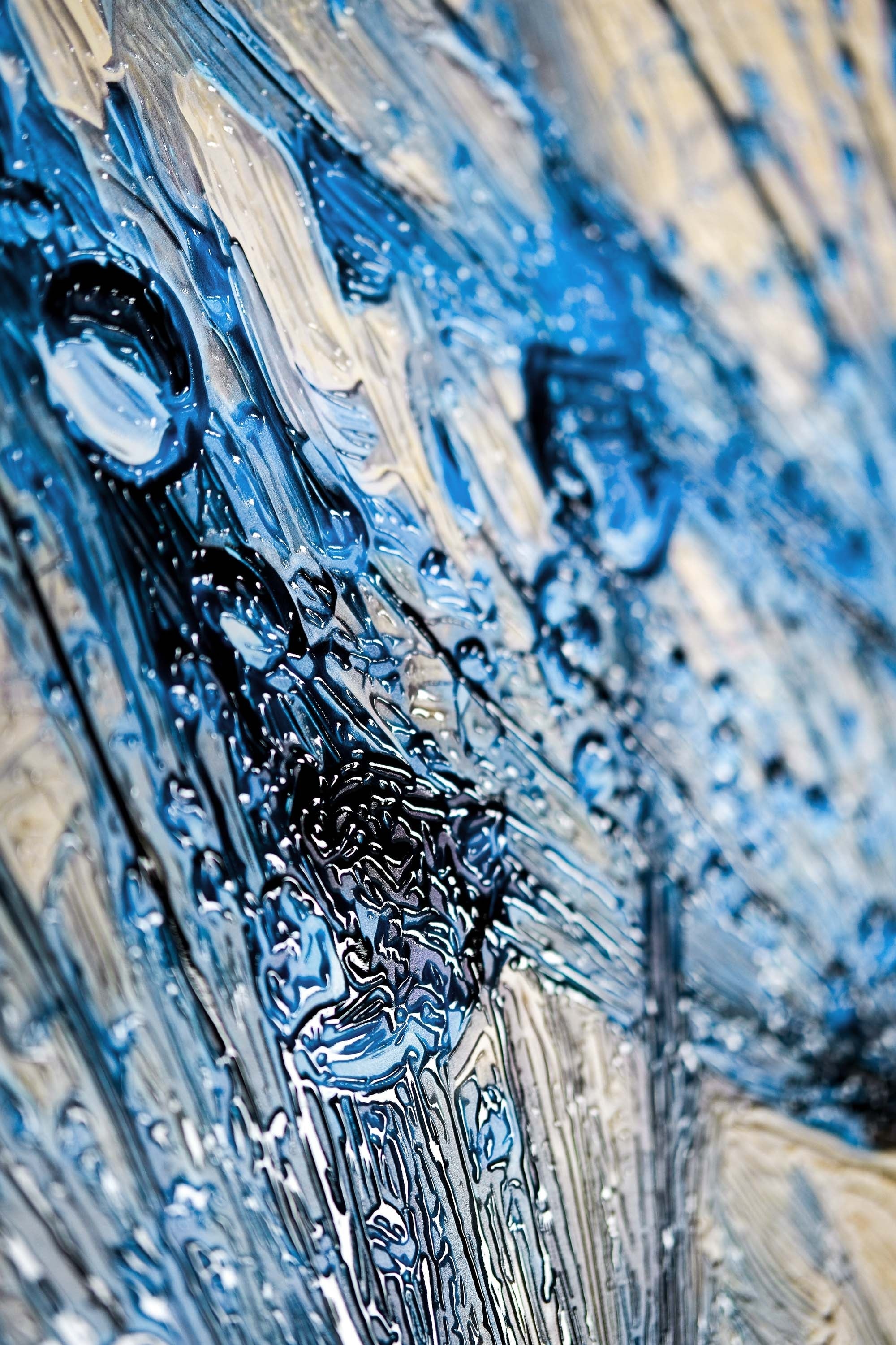 Safir Çiy Karahindiba — 3D Kabartmalı Premium Duvar Sanatı