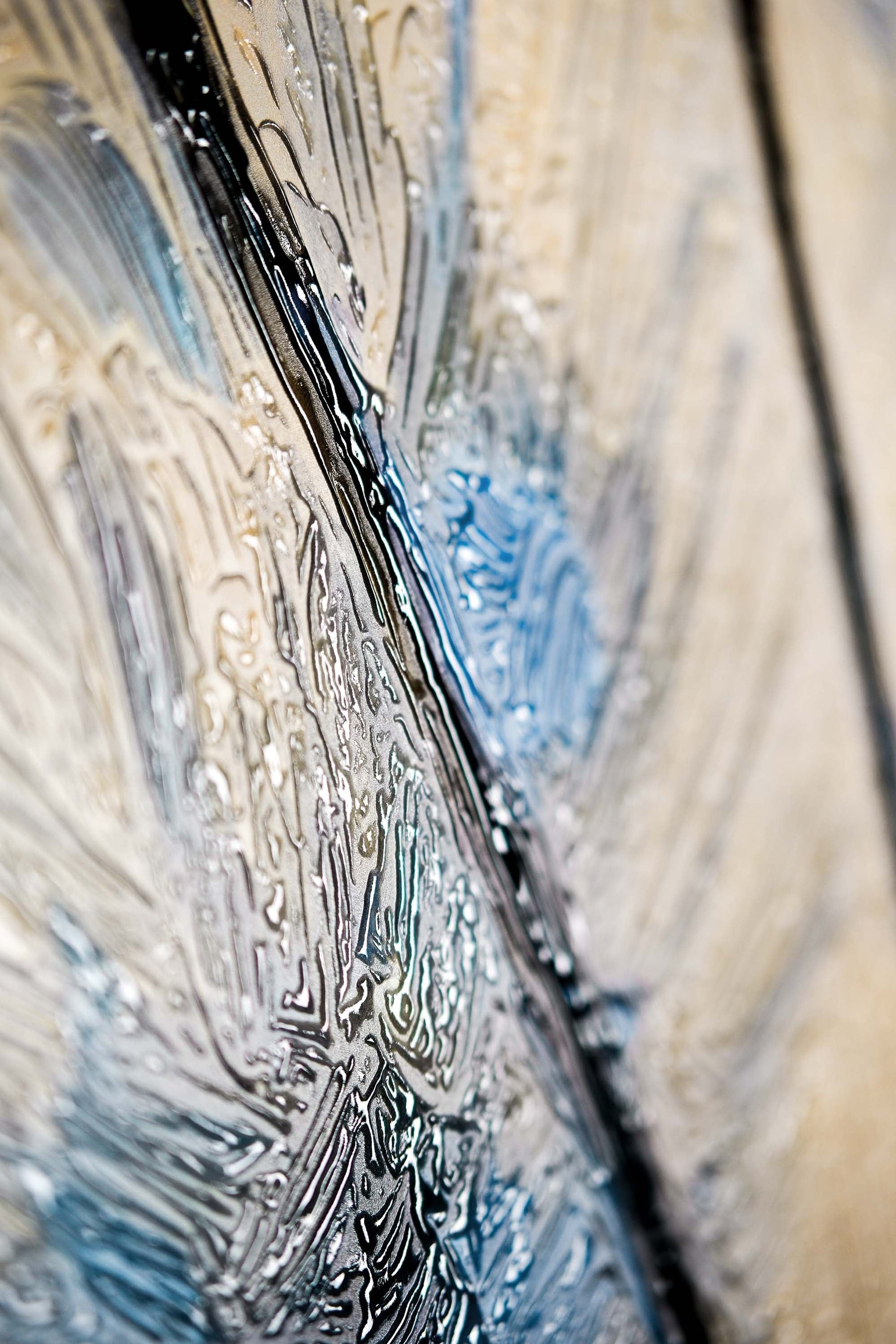 Safir Çiy Karahindiba — 3D Kabartmalı Premium Duvar Sanatı