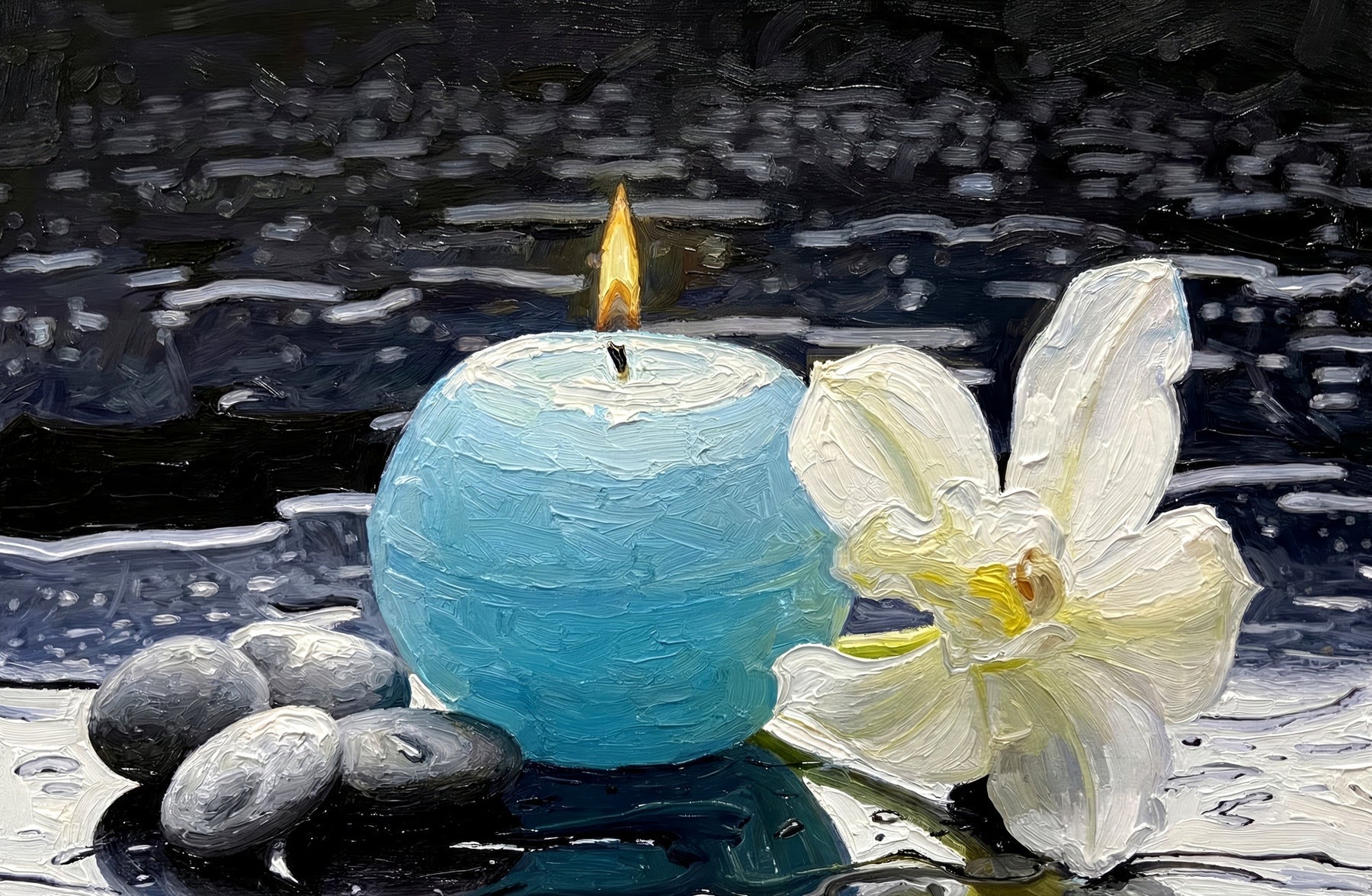 Zen Huzur Çiçeği — 3D Kabartmalı Premium Duvar Sanatı