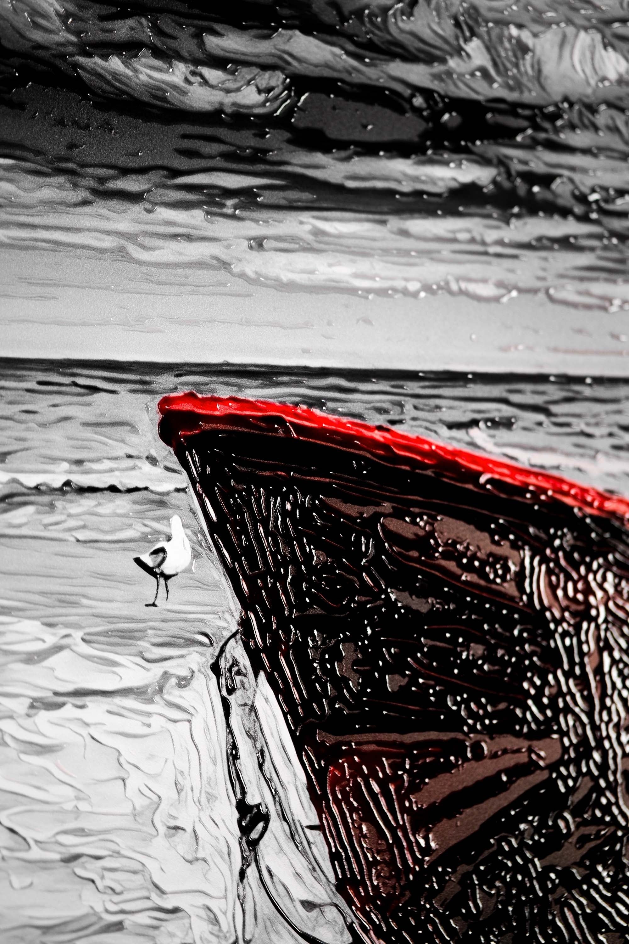 Kızıl Kıyı Gözcüsü — 3D Kabartmalı Premium Duvar Sanatı