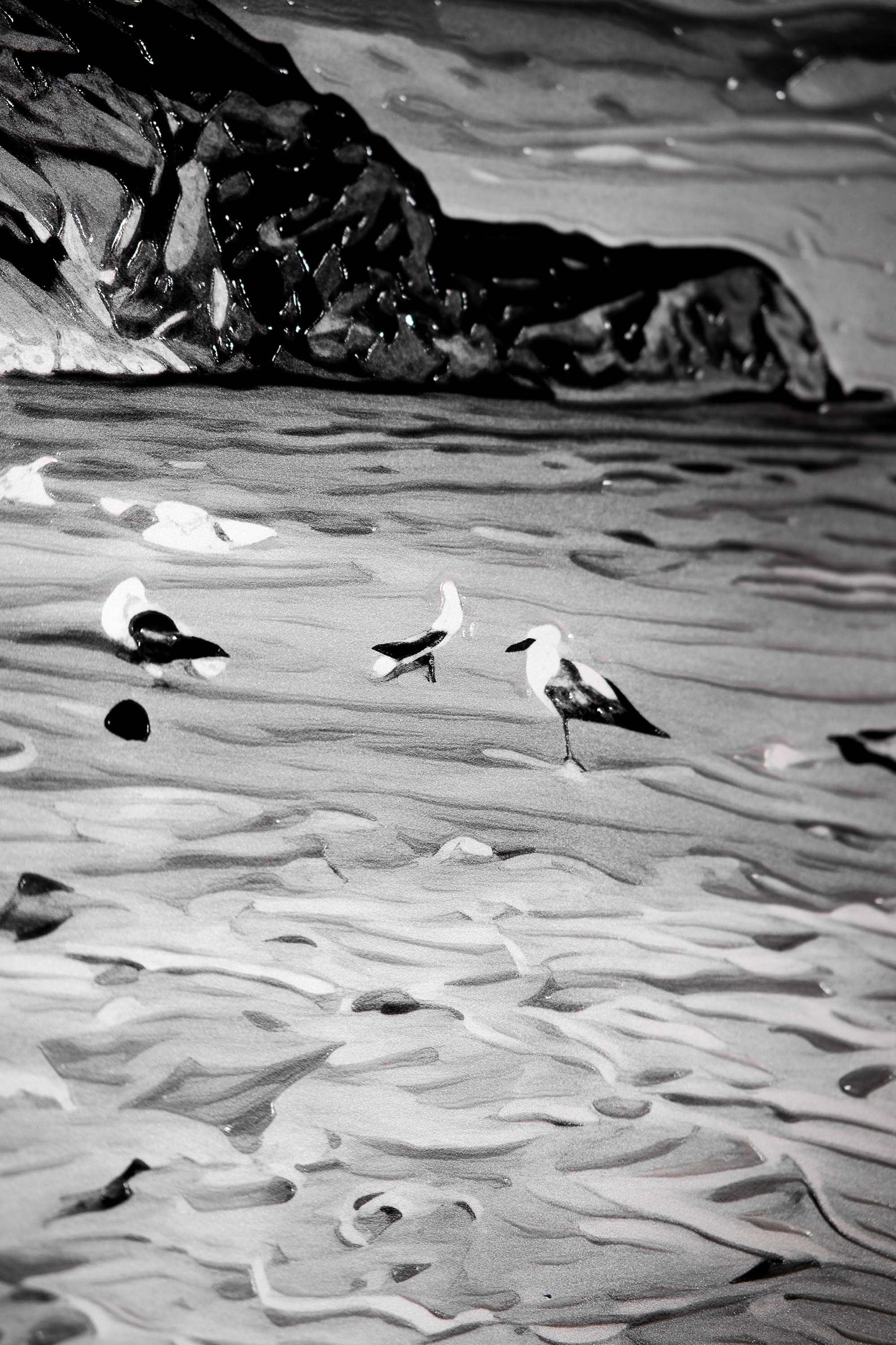 Kızıl Kıyı Gözcüsü — 3D Kabartmalı Premium Duvar Sanatı