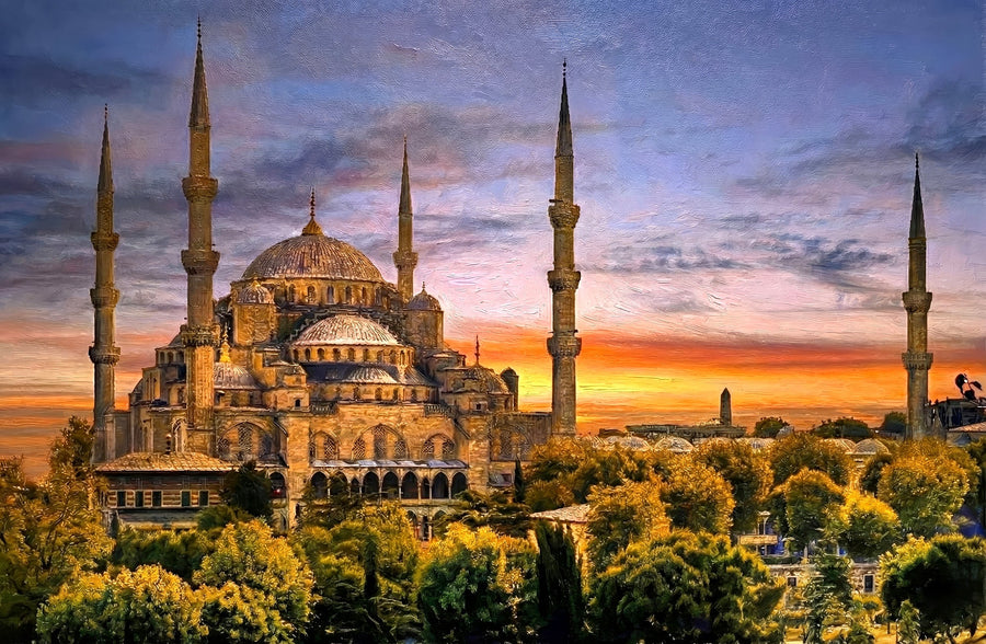 Ebedi Sultanahmet Işıltısı — 3D Kabartmalı Premium Duvar Sanatı