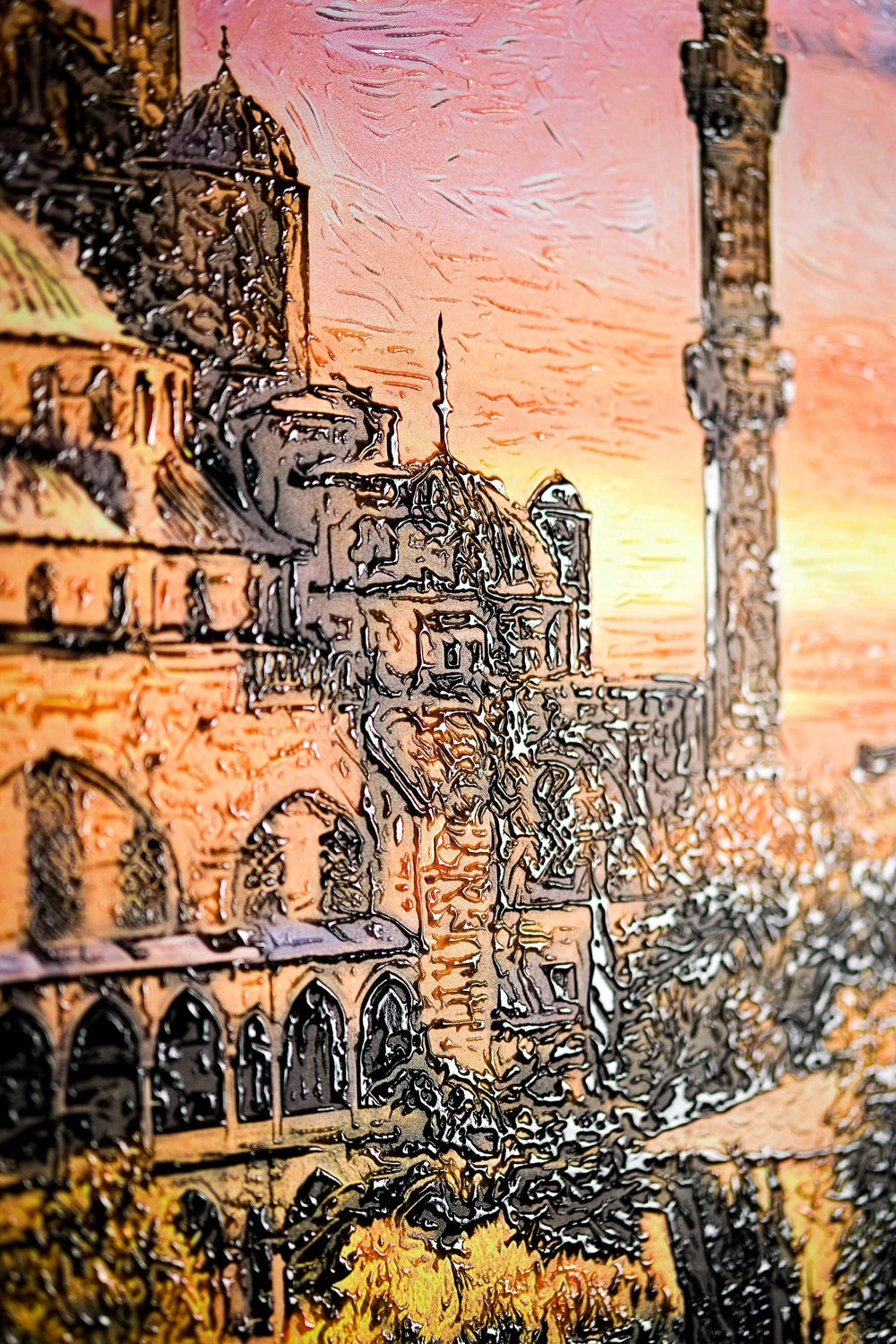 Ebedi Sultanahmet Işıltısı — 3D Kabartmalı Premium Duvar Sanatı