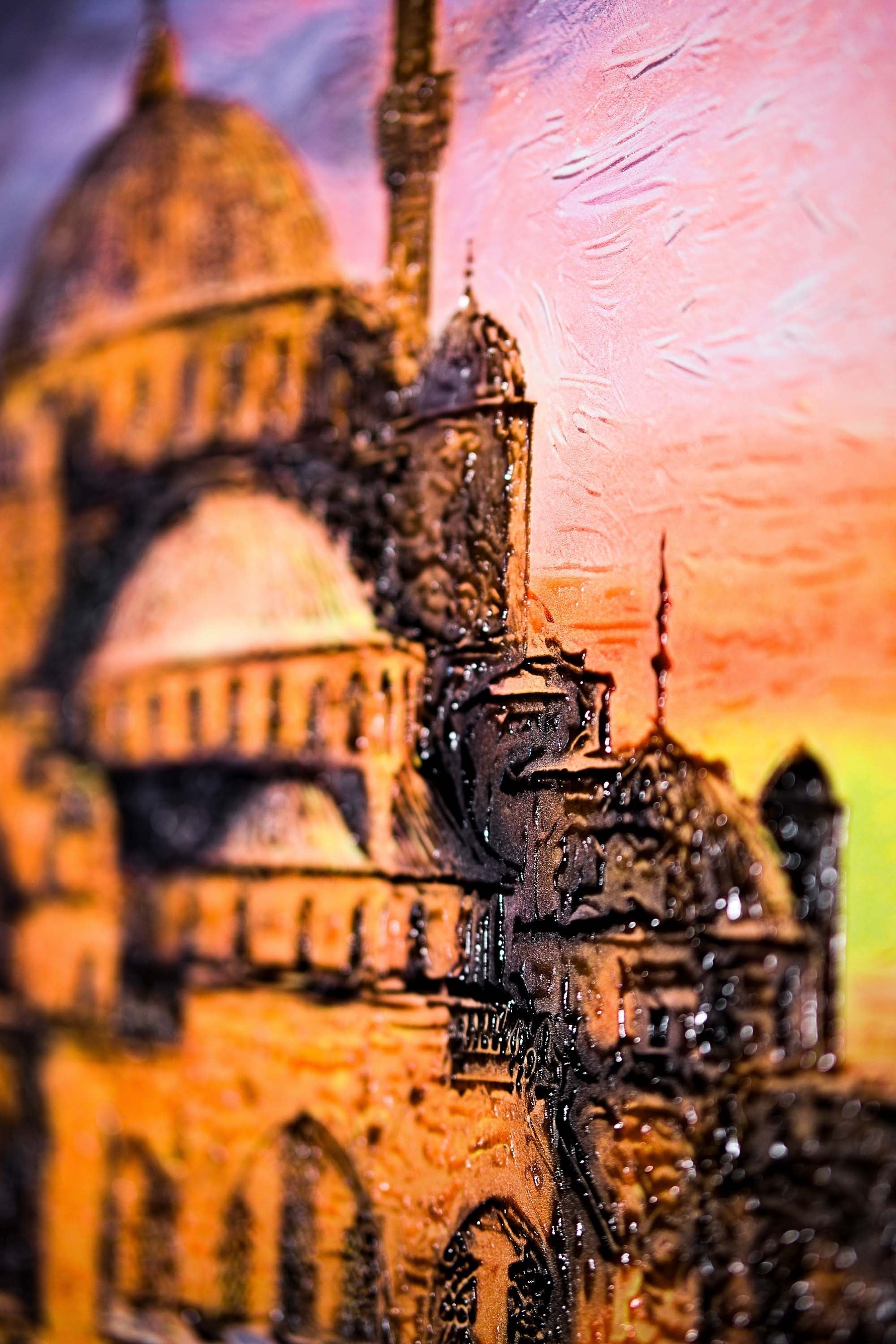 Ebedi Sultanahmet Işıltısı — 3D Kabartmalı Premium Duvar Sanatı