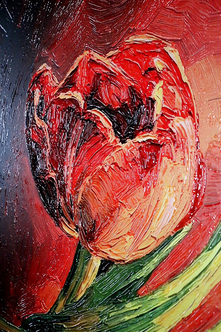 Kızıl Sessizlik — 3D Kabartmalı Premium Duvar Sanatı