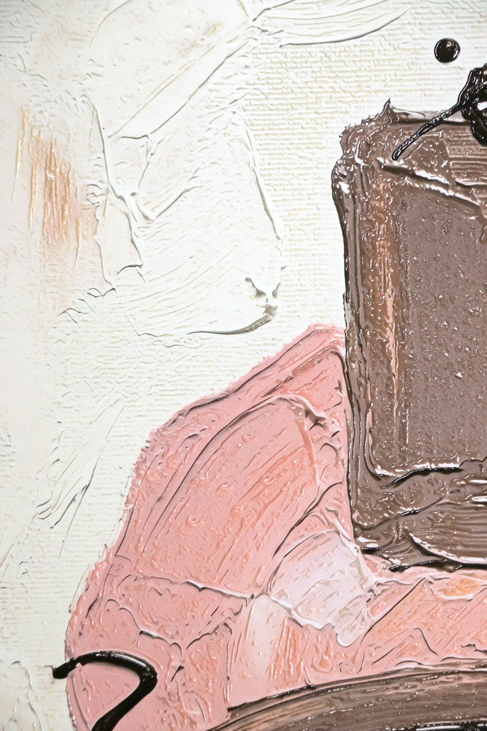 Mocha & Rose Abstract Stack — 3D Kabartmalı Premium Duvar Sanatı