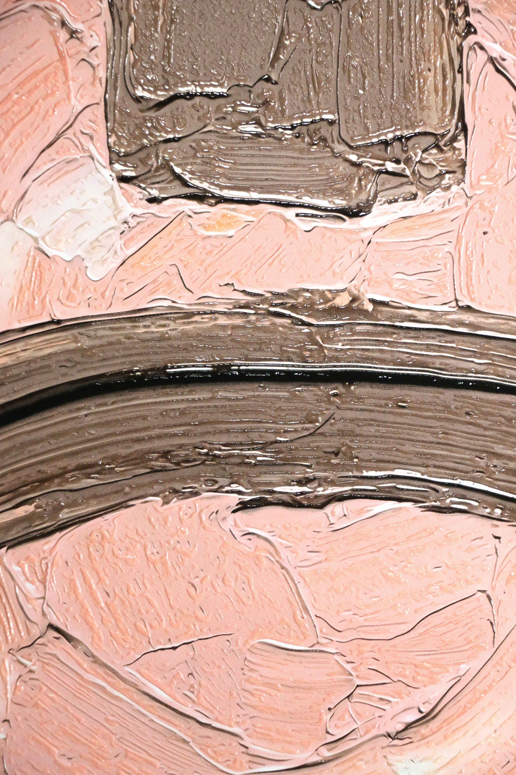 Mocha & Rose Abstract Stack — 3D Kabartmalı Premium Duvar Sanatı