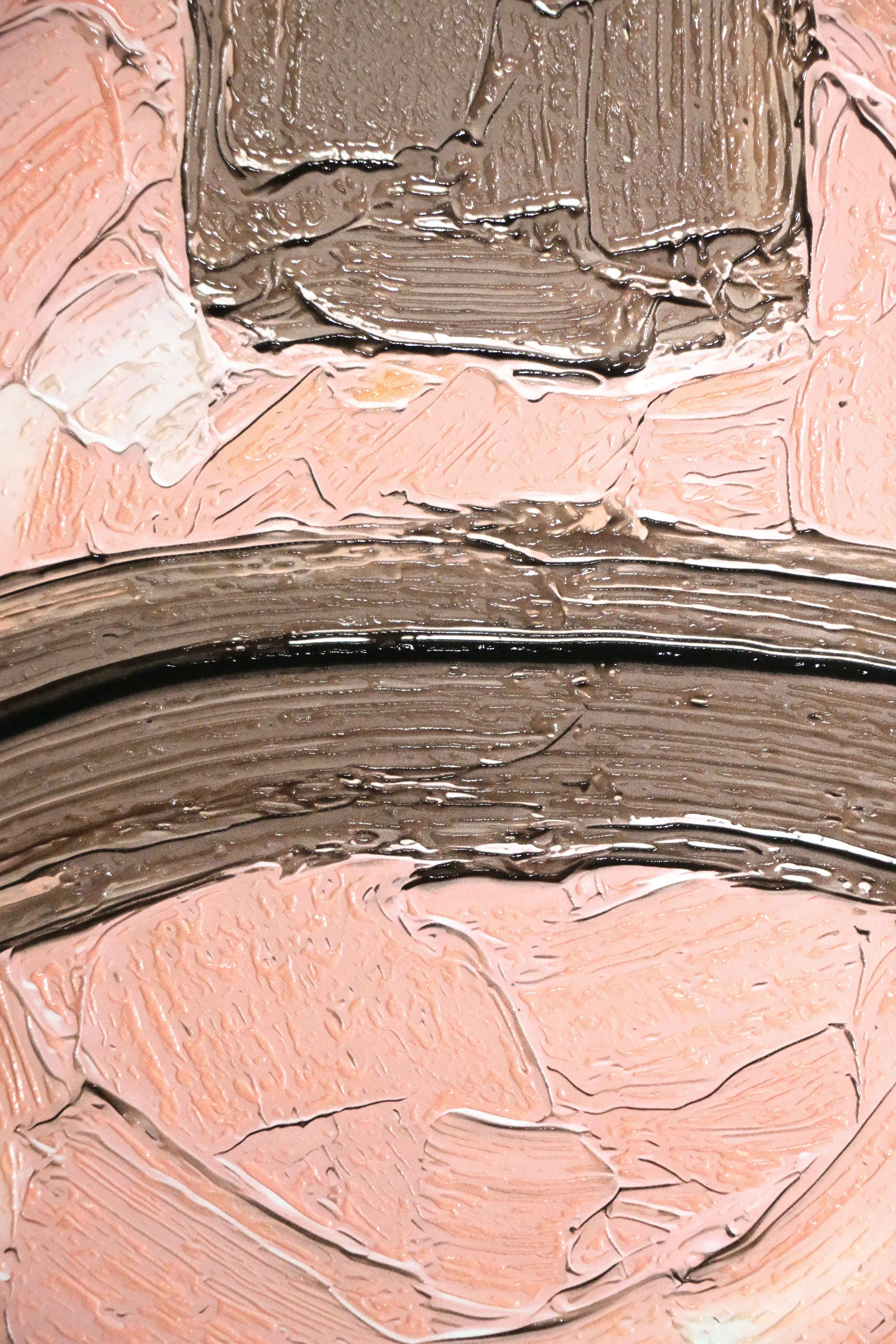 Mocha & Rose Abstract Stack — 3D Kabartmalı Premium Duvar Sanatı
