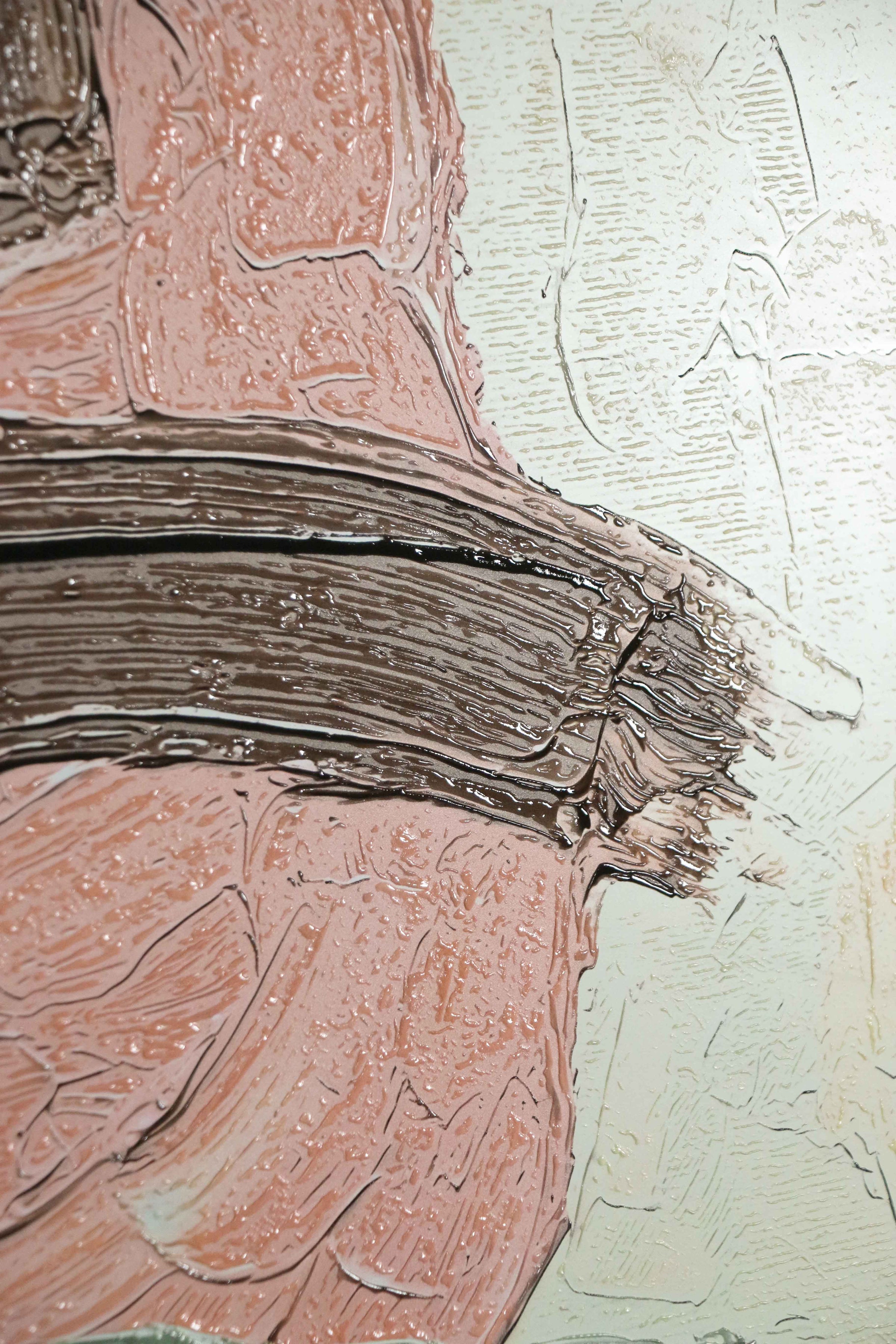 Mocha & Rose Abstract Stack — 3D Kabartmalı Premium Duvar Sanatı
