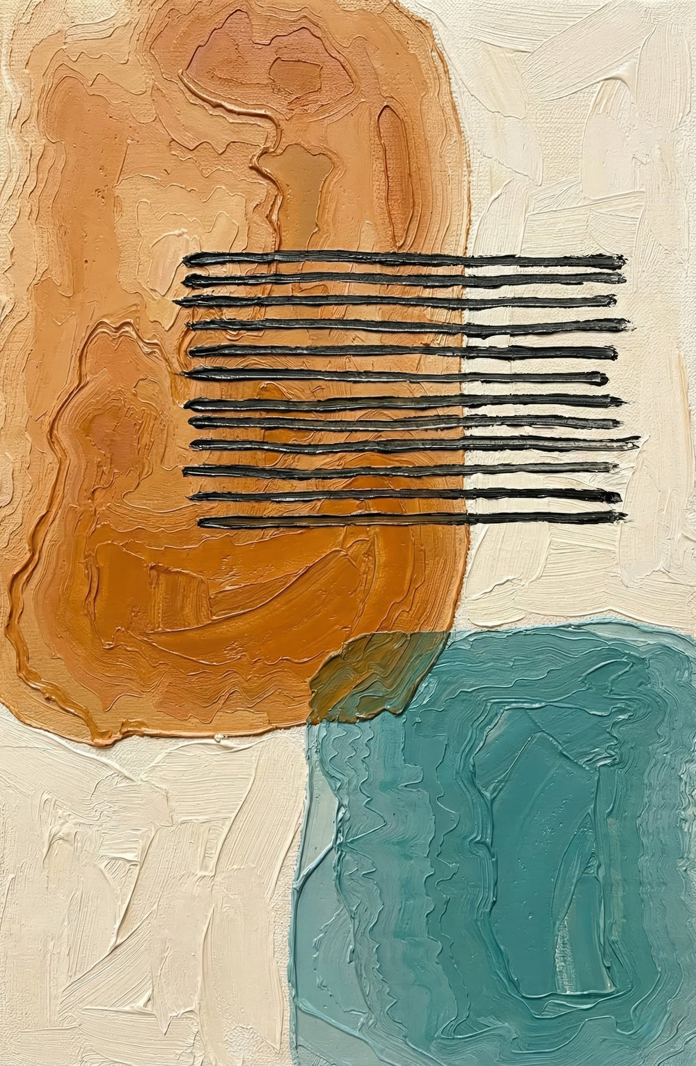Doğrusal Uyum — 3D Kabartmalı Premium Duvar Sanatı