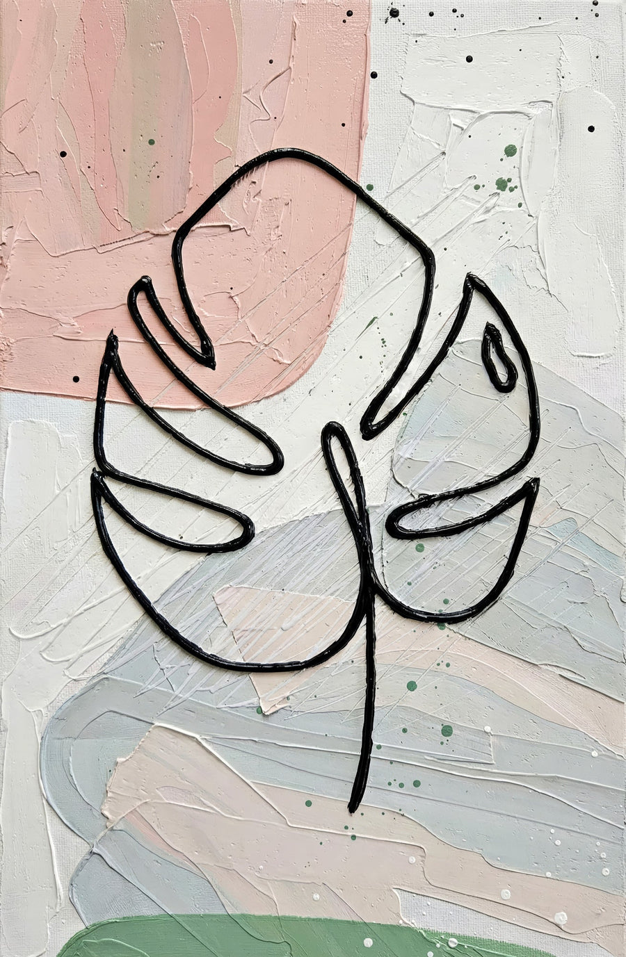 Pastel Tropic Silhouette — 3D Kabartmalı Premium Duvar Sanatı