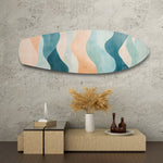 Pastel Boho Dalga Soyut Cam Tablo.