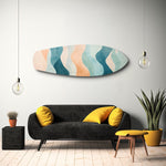 Pastel Boho Dalga Soyut Cam Tablo.