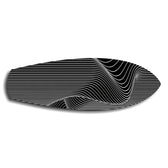 Siyah Beyaz Op Art Çizgi Cam Tablo.