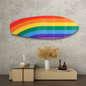 Gökkuşağı Pride Çizgi Cam Tablo.